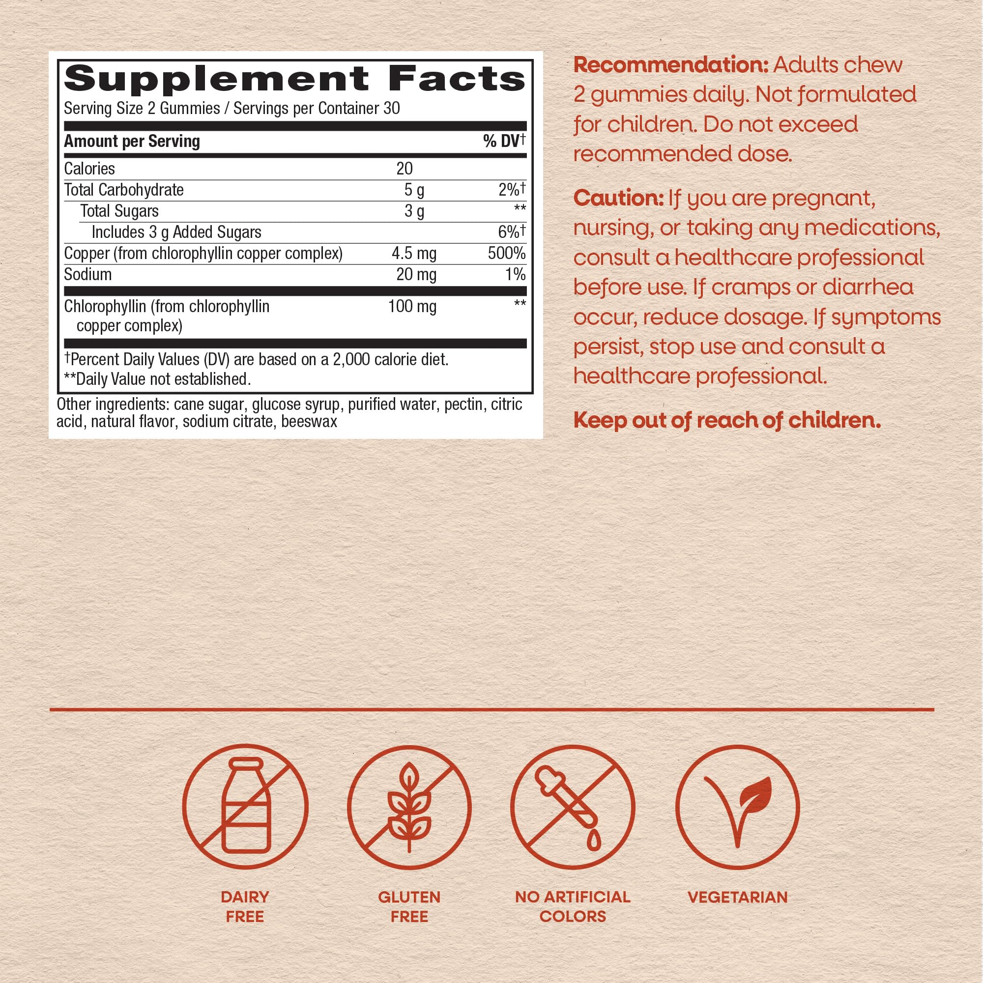 Nature's Way Chlorofresh Chlorophyll Gummies, Supports Healthy Skin and Body Detox*, Internal Deodorant*, Orchard Fruit Flavored, 60 Gummies — Amazon image 6