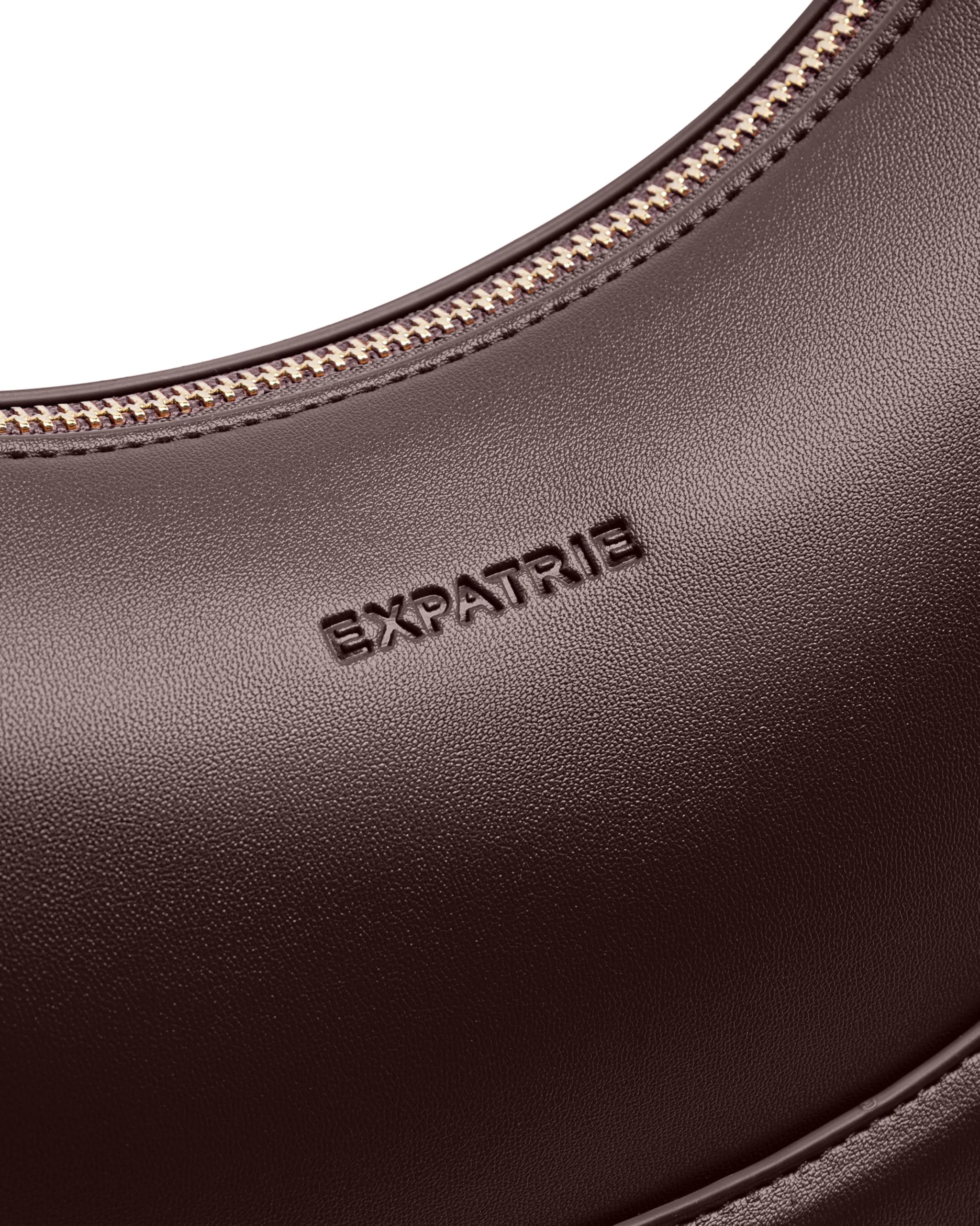Expatrié Bolso de Hombro Mujer - Livia - Half Moon Bag - Bolso Bandolera con Diseño de Media Luna - Cuero Vegano - Repelente al Agua