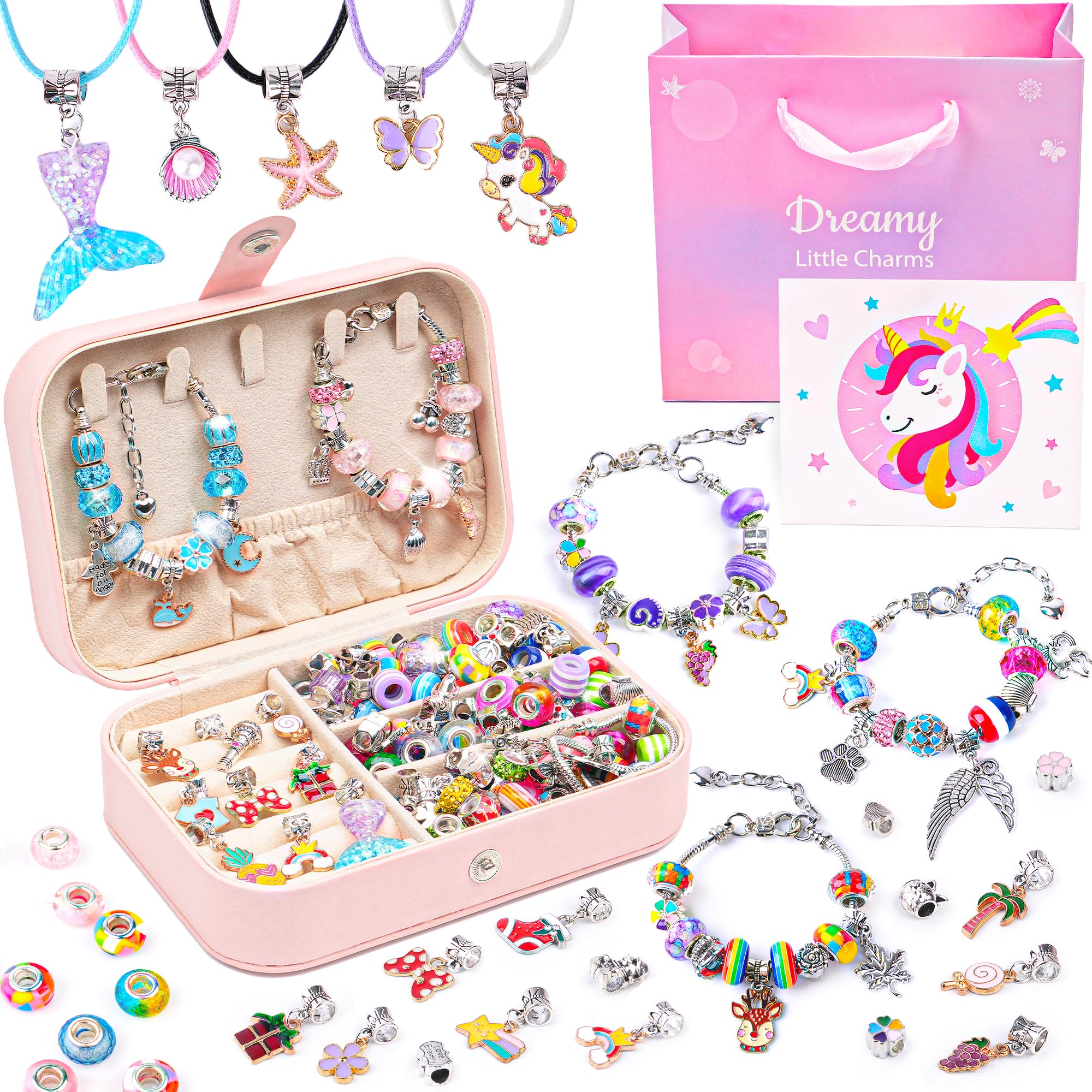 Sofier Jewelry Bracelet Making Kit for DIY Beads Charms Set Teen Gifts