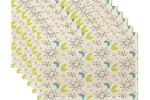 Mid Century Fifties Modern Atomic Decorative Placemats by Lavish Home