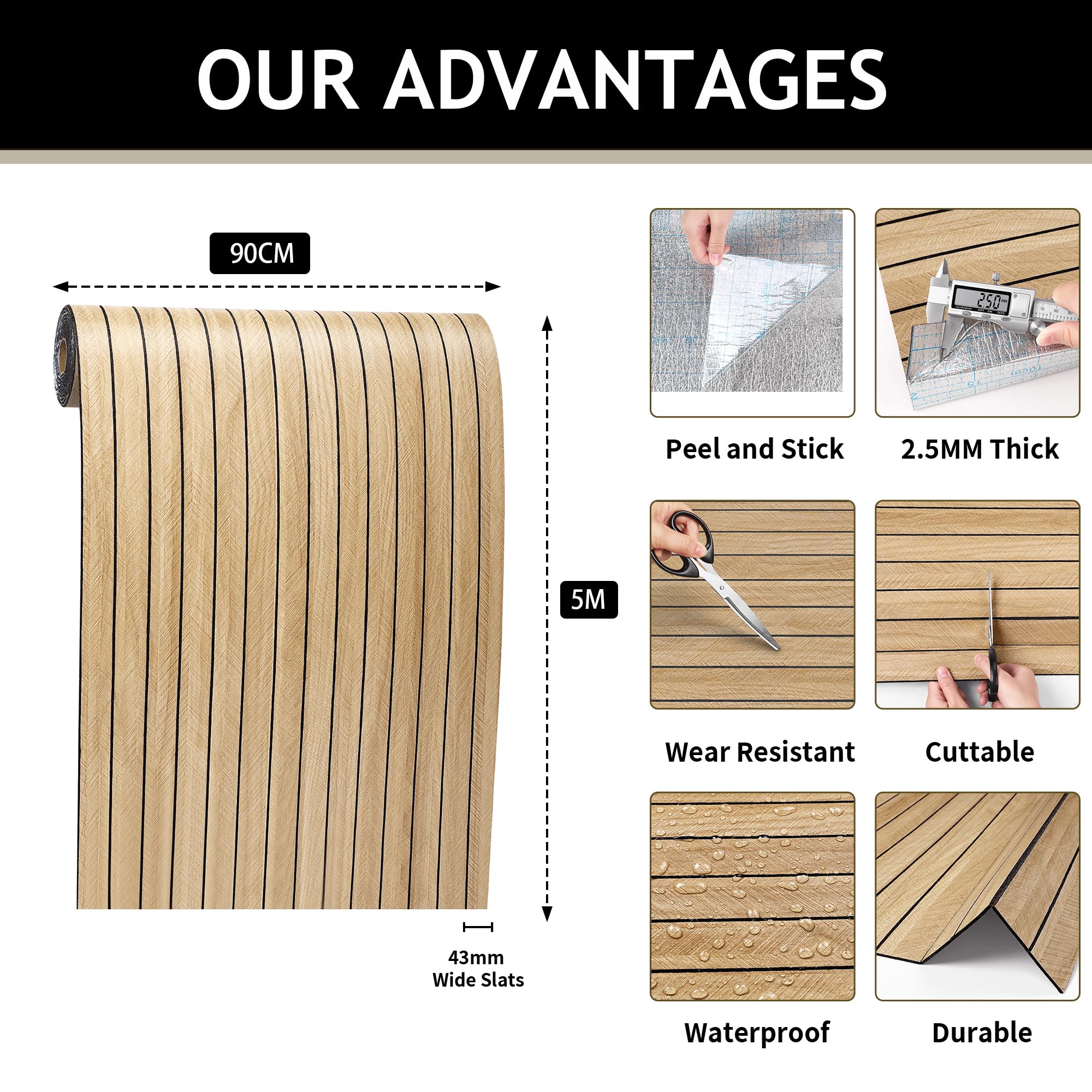 Livelynine Panneau Mural Decoratif Adhesif Bois Marron 3D 90CMx5M Panneau Mural Bois Décoratif Intérieur Panneaux Muraux 3D Adhesif Salon Chambre Papier Peint Adhésif Mur TV Entrée Bureau Revetement
