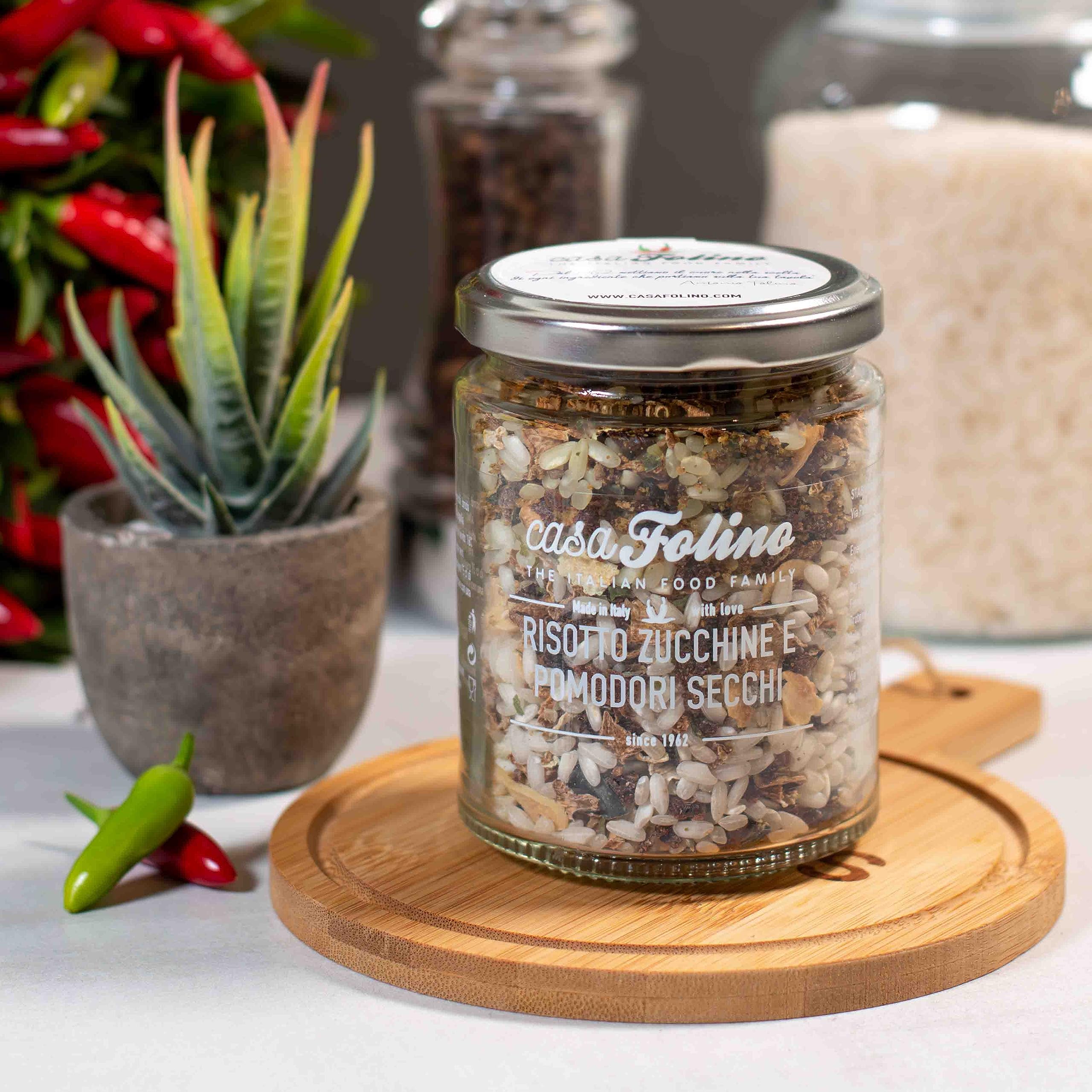 CasaFolino Risotto listo calabacín y tomates secos, 200 g, platos preparados para arroz carnaroli sin gluten sin lactosa (200 g, Calabacines y tomates secos) — view 4
