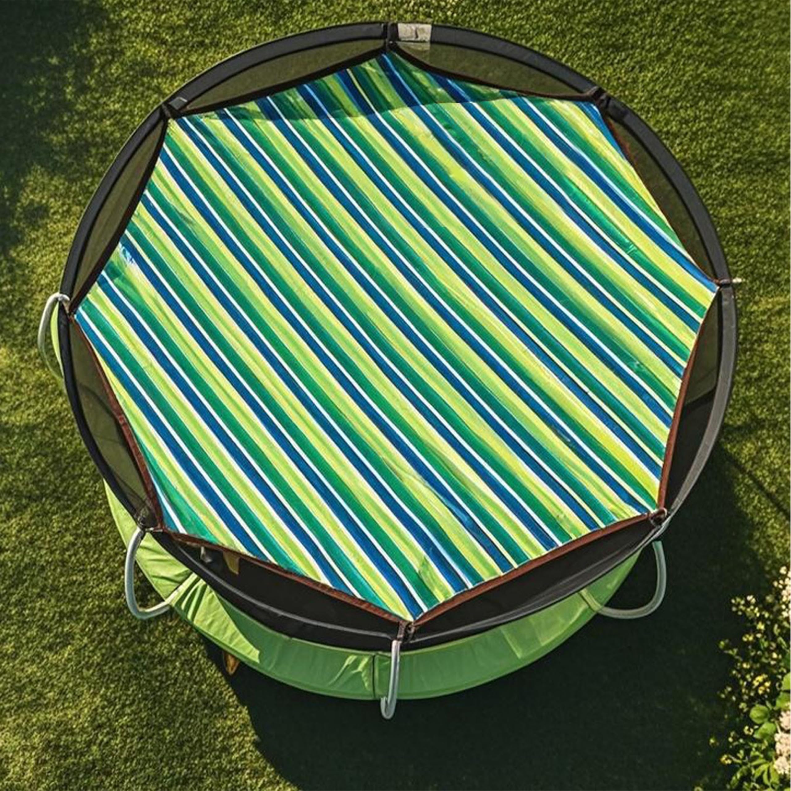 Trampoline Shade Cover, Waterproof UV Trampoline Top Cover, Trampoline Cover for 8ft 10ft 12ft 14ft 15ft 16ft Trampoline, Sunproof Canopy for Outdoor Trampoline (Green, 12ft(for 6 Poles))