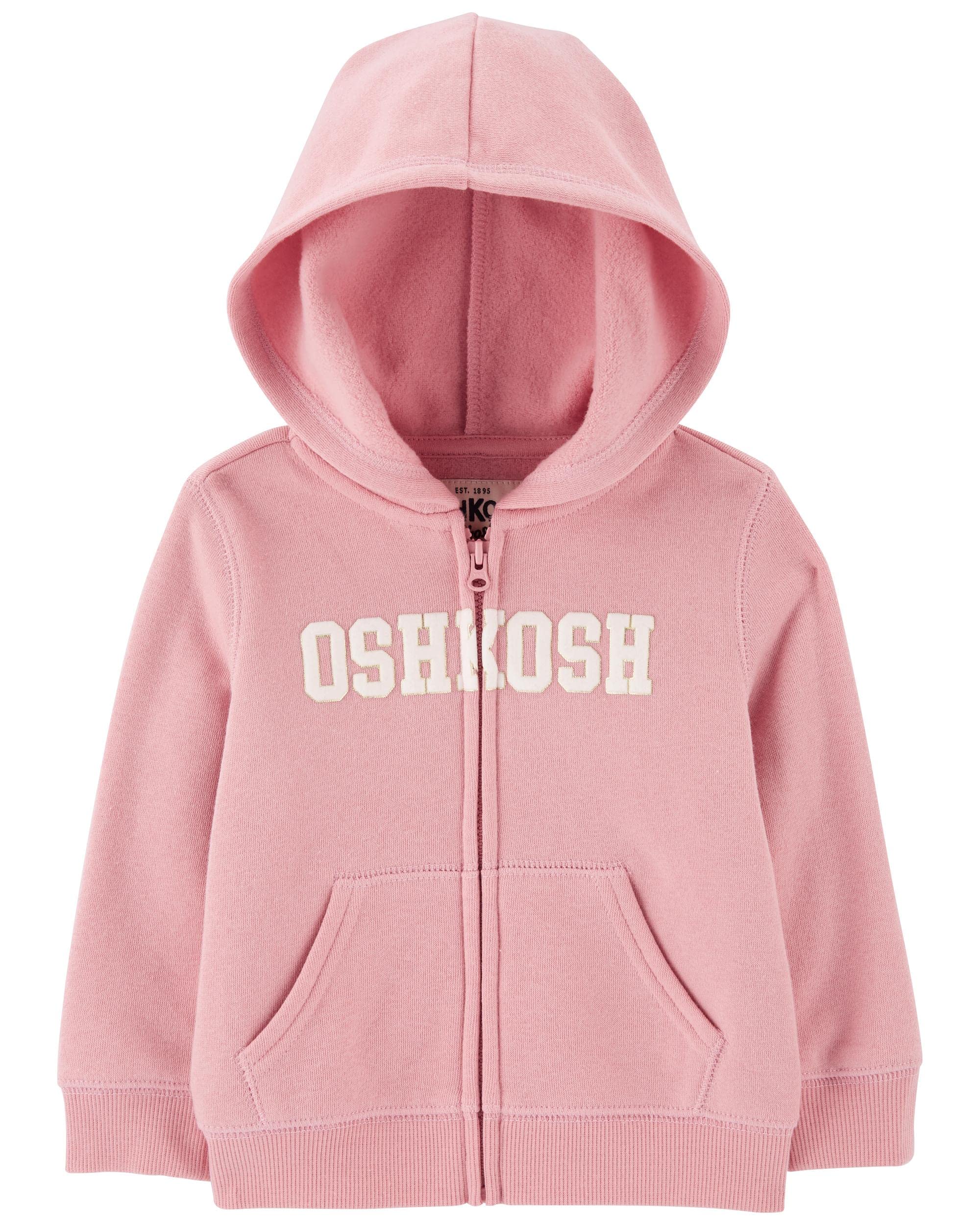 OshKosh B'Gosh Baby Girls' Logo Hoodie Hooded Sweatshirt, Rosewood, 18 Months