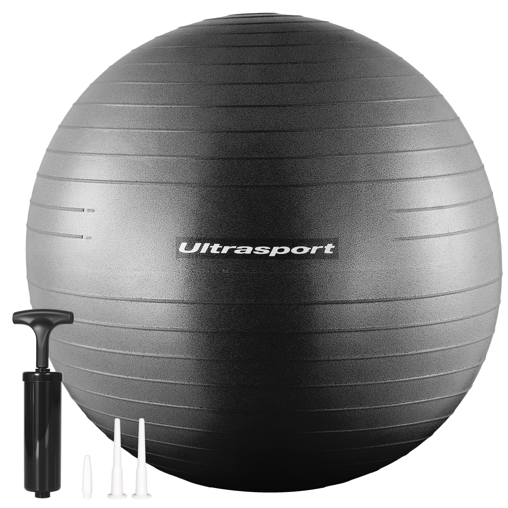 Ultrasport 55 cm Exercise Ball for Pilates, Yoga, Pregnancy, Birthing, Physio and Gym I Up to 300 kg, Non-Slip, Anti-Burst Technology including Pump Beige, 21.66 in