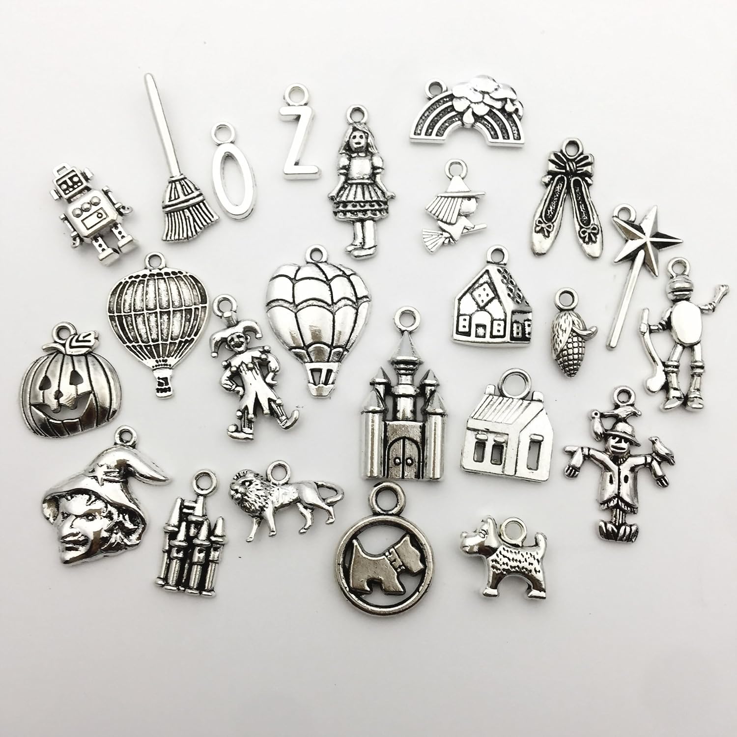 The Wizard of Oz Charms-100g (About 70-75pcs) Craft Supplies Mixed Pendants Beads Charms Pendants for Crafting, Jewelry Findings Making Accessory for DIY Necklace Bracelet (M038)