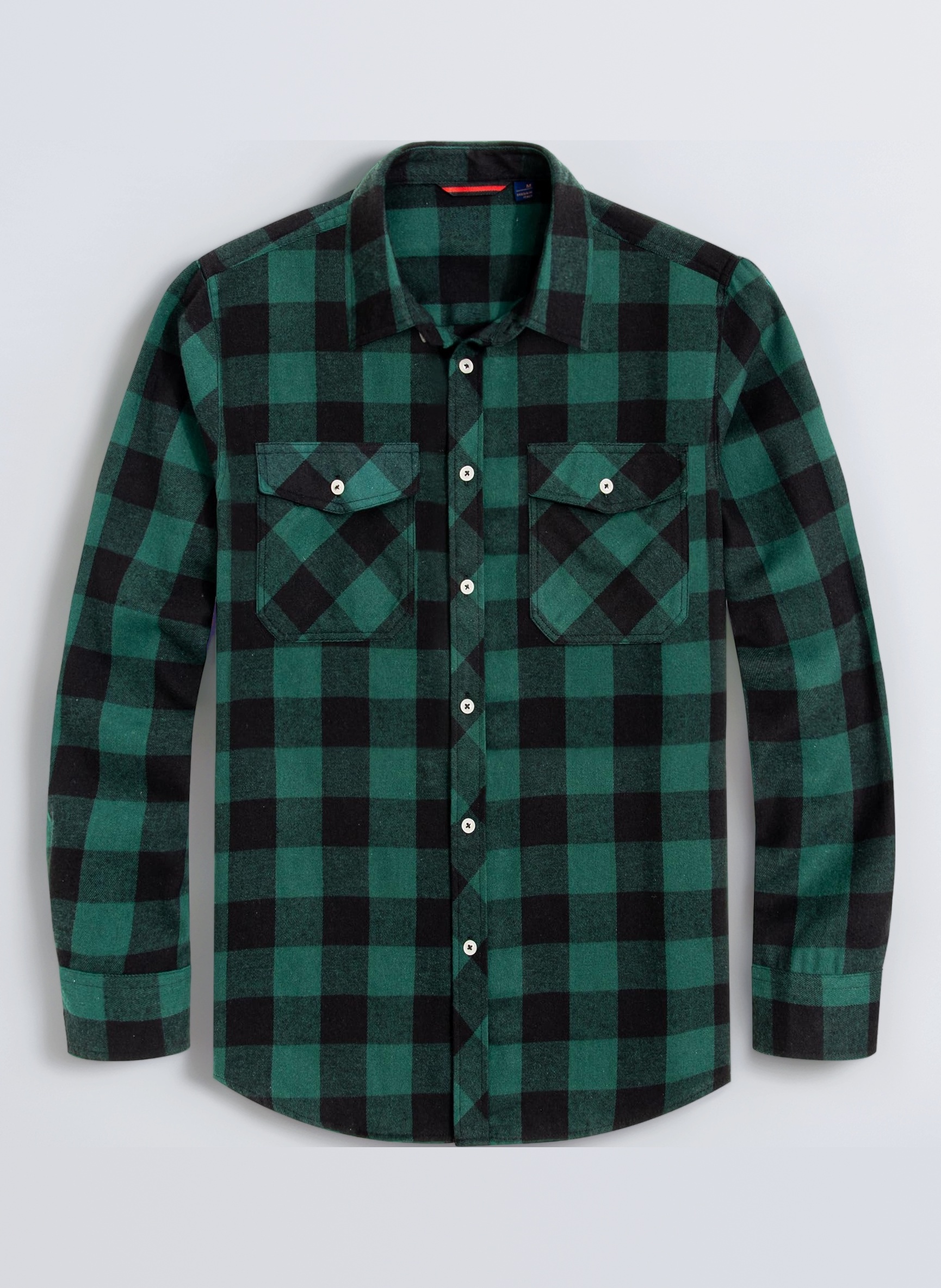 Mens Flannel Shirts Check Long Sleeve Lumberjack Plaid Casual Button Down Shirt with Pocket