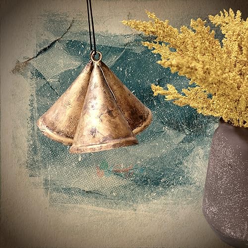 Miniatura 24 de Campanas de cascabel rústico vintage chic de ritmo musical de trineo polar, meditación, trabajo artesanal, recuerdos de fiesta, campanas de vaca