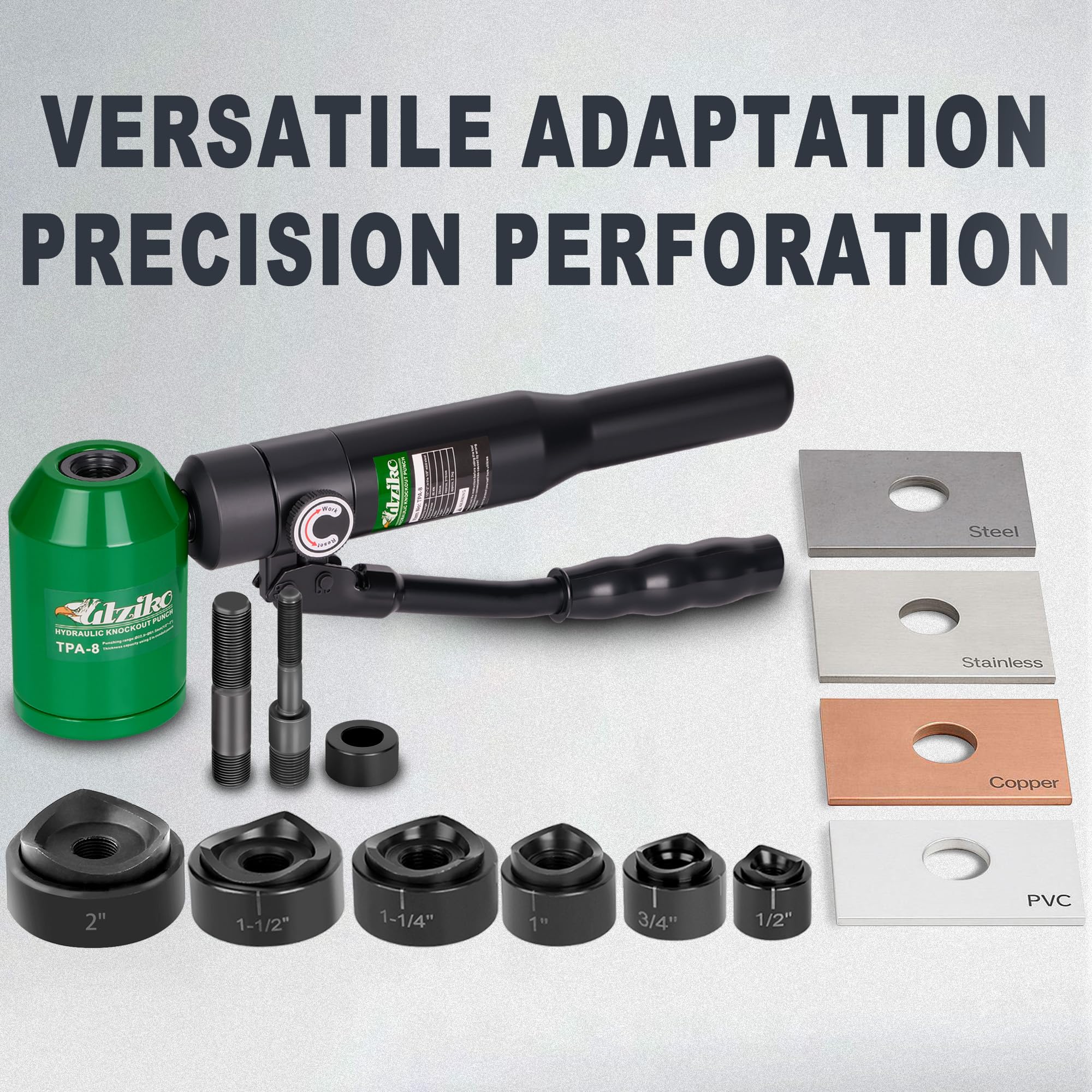 UTZIKO Hydraulic Knockout Hole Punch Driver Kit 1/2 to 2 inch