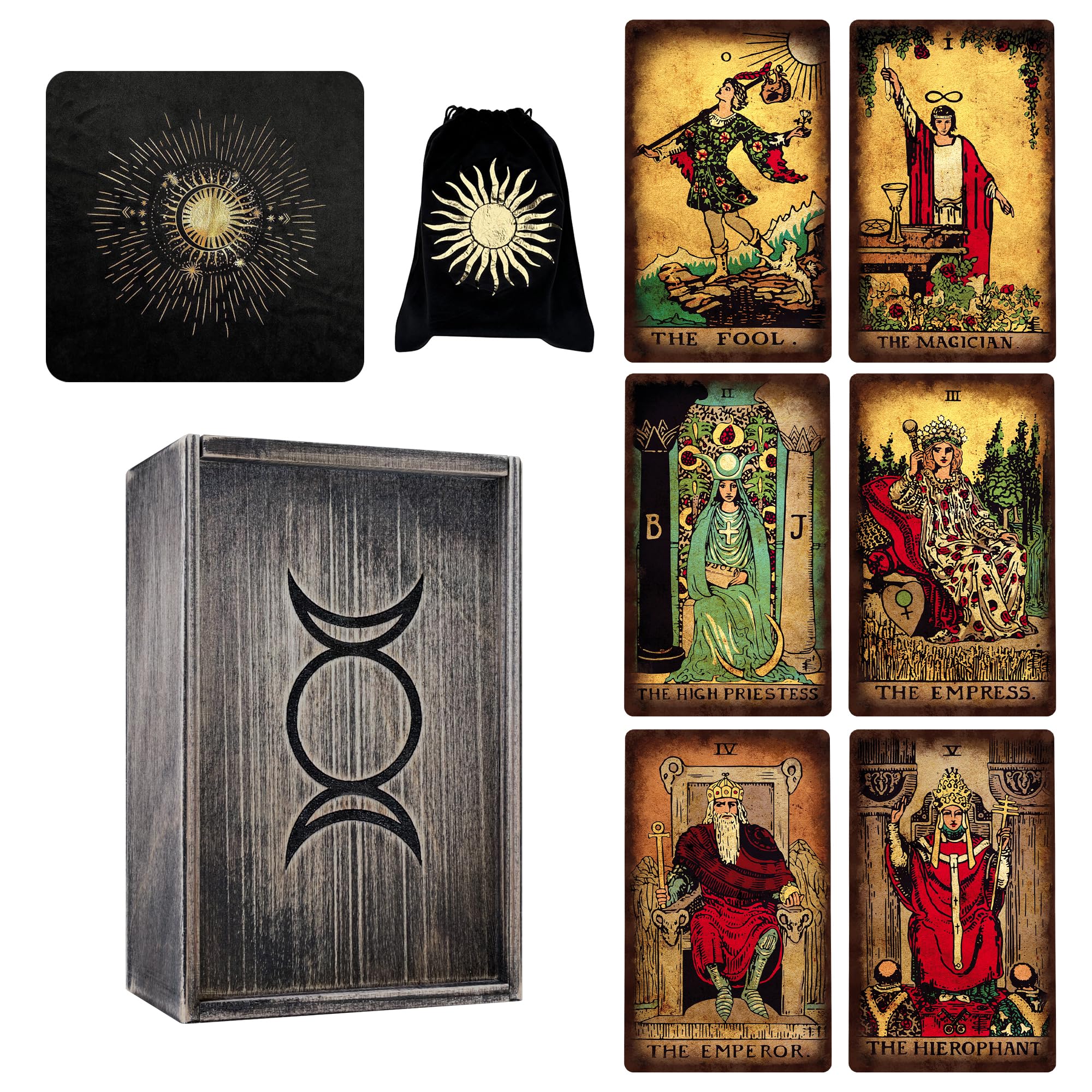 Amazon.com: CRAFTERIAN Deluxe Set of Bright Tarot Cards, Dark