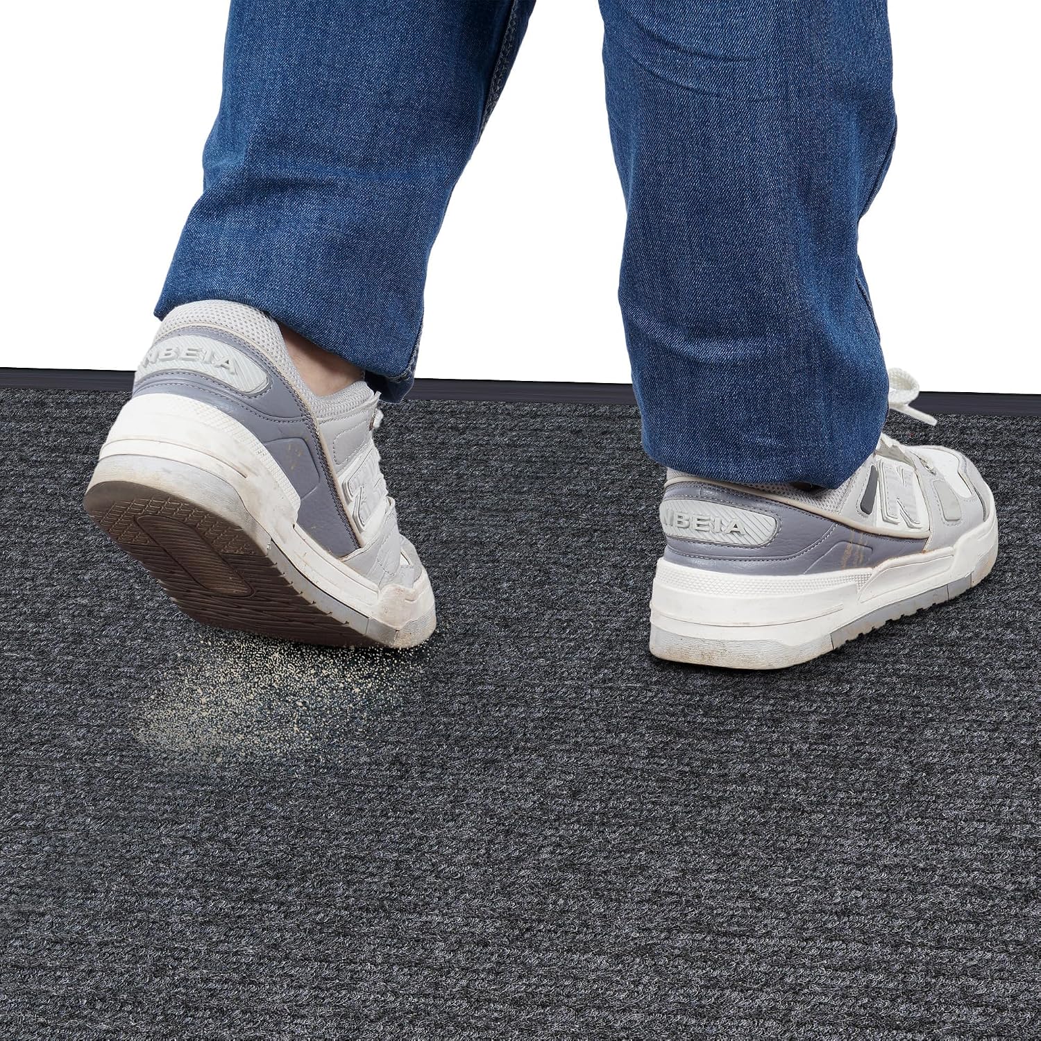 Front Door Mat 3' X 10' Commercial Door Mats Heavy Duty Carpet with Non-Slip Back Rubber Backed Runner Rugs Doormats for Hallway Entryway Home High Traffic Area (Grey)