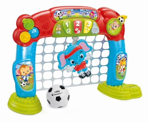 Clementoni | Tigoal – But de Football Éducatif et Interactif Bébé 18 Mois+ | Jouet Parlant avec Ballon Inclus | Chiffres, Couleurs, Motricité | Idée Cadeau Jeu...