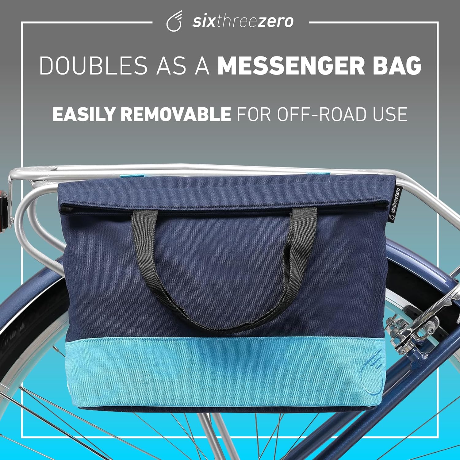 sixthreezero Bike Bag for Front or Rear Rack, Waterproof Universal Bicycle Pannier, Frame Mount Cargo Storage Bags, Carrying Handle