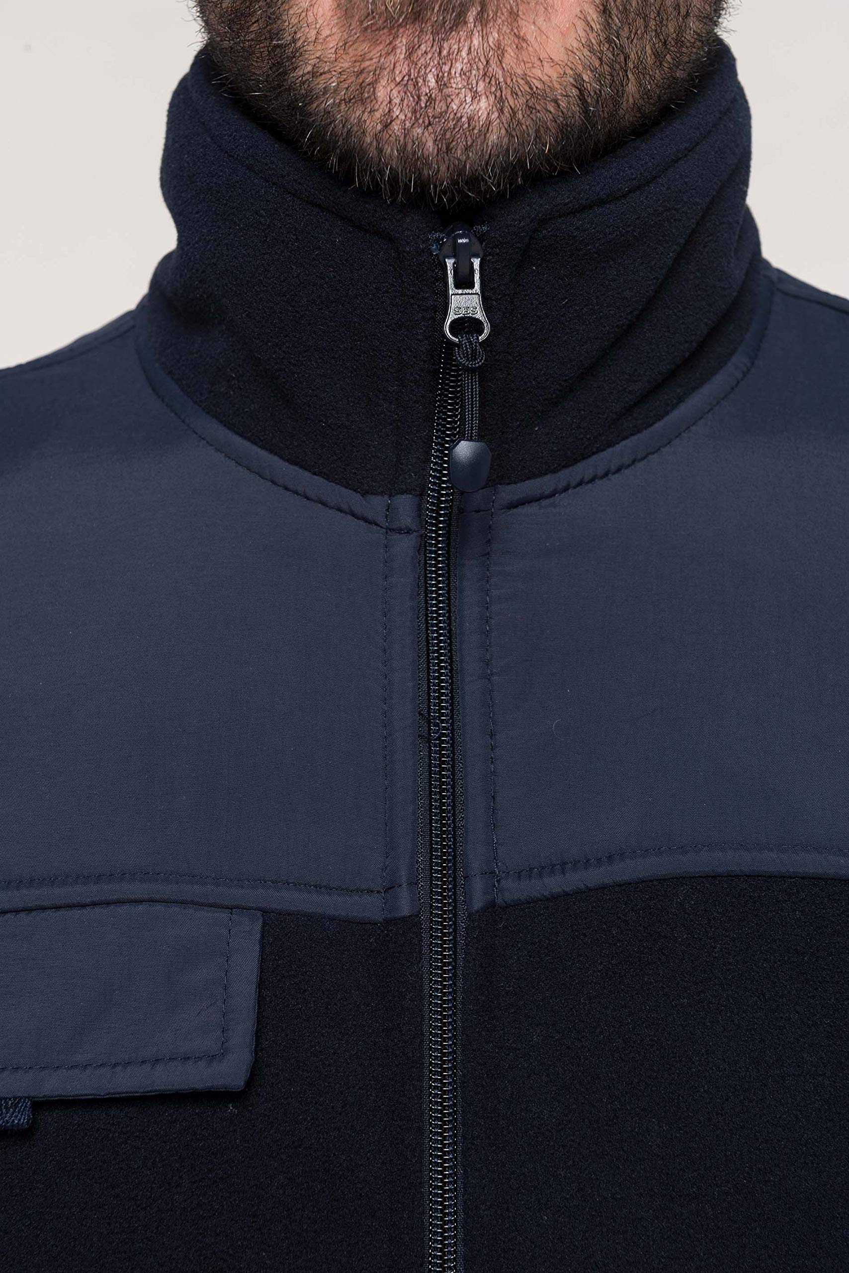 Fleecejacke Schwarz und Dunkelblau S M L XL XXL XXXL mit abnehmbaren Ärmeln als Weste weich und warm Damen und Herren