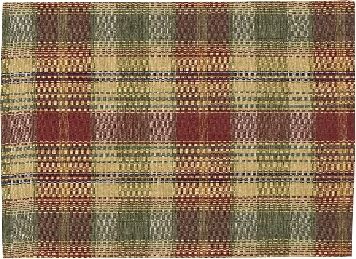 Park Designs Saffron Placemat Set | 100% Cotton | Classic Plaid Design | Red, Yellow & Green | Farmhouse Table Decor Accent