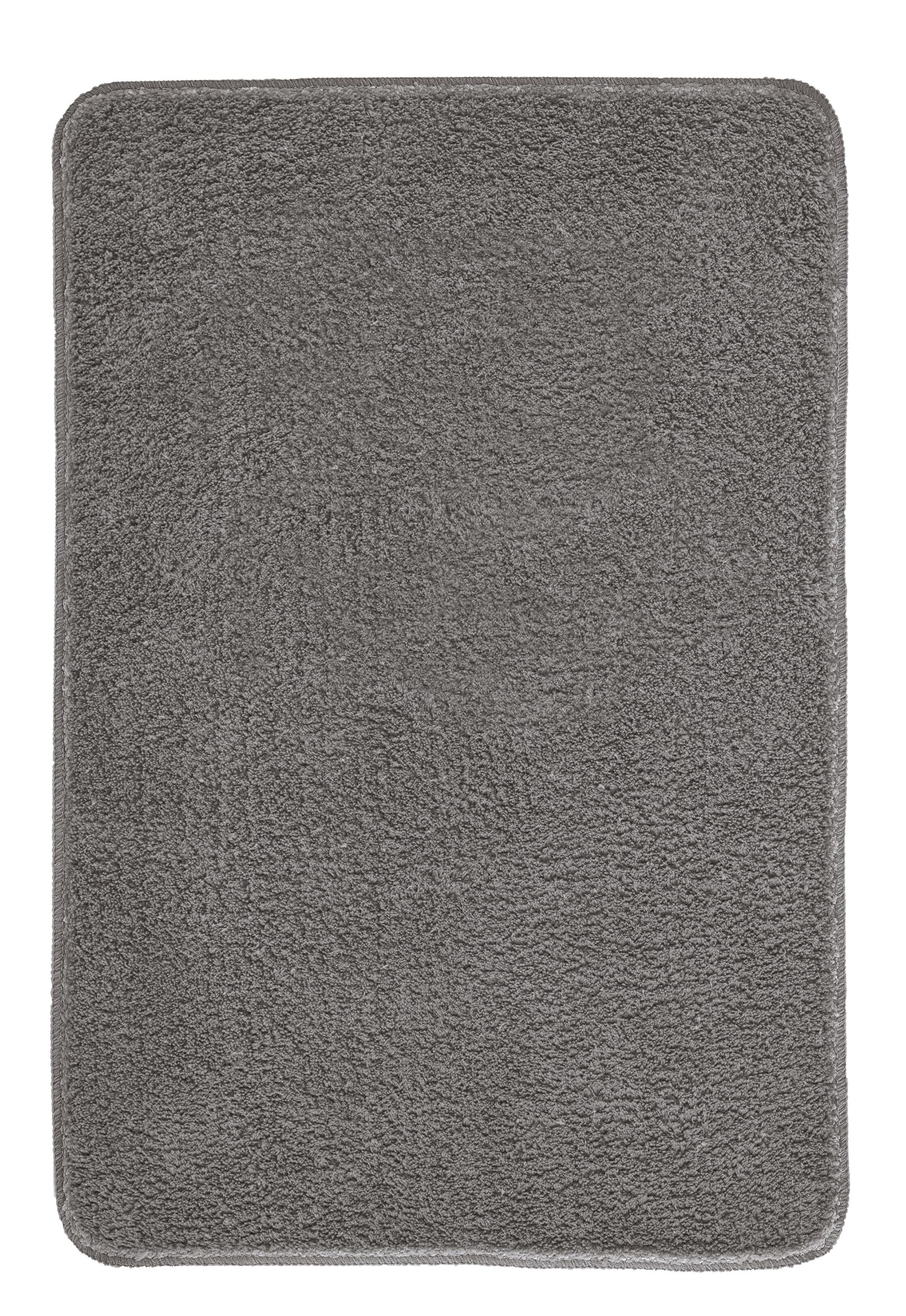 Kleine Wolke Badteppich Marco Anthrazit 60 x 90 cm | Rutschhemmende Unterseite, für Fußbodenheizung, maschinenwaschbar, 100% Polyester