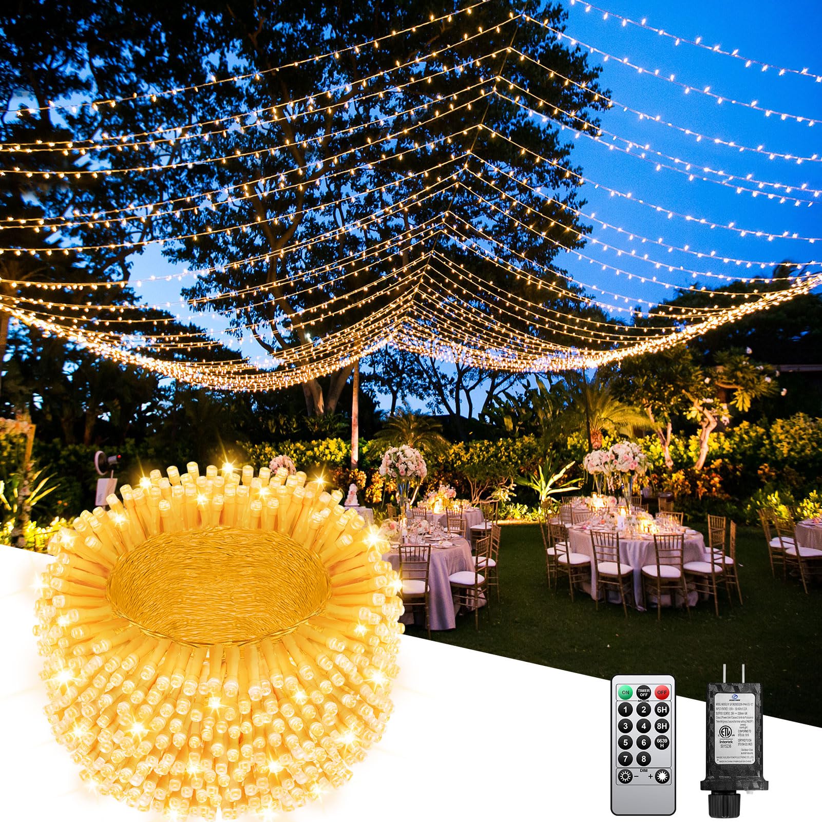 JIXXULVU 355FT 900LED Christmas Lights, Extra Long Outdoor