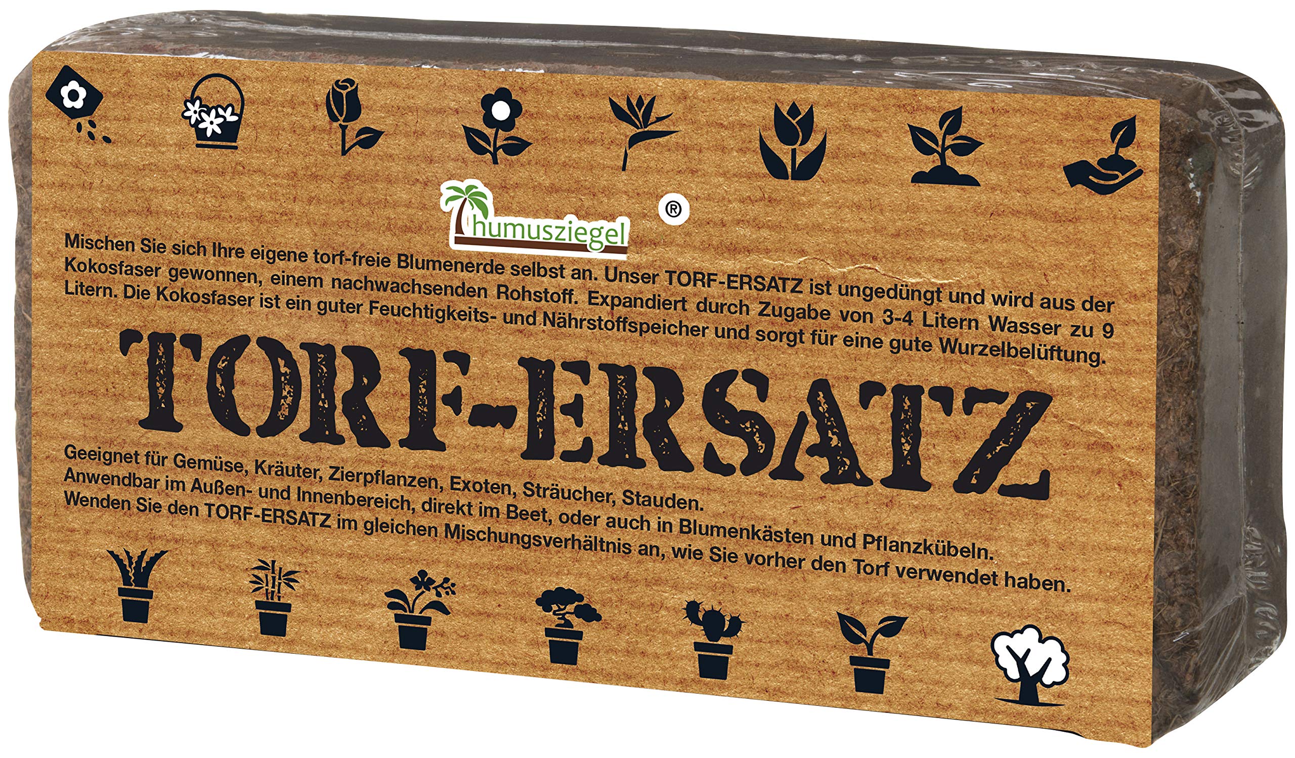 Turba para 10 x 650 g=90 L sustrato de fibra de coco tierra para ...