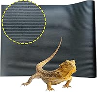 LUCKITTY Reptile Carpet Mat for Bearded Dragons, Leopard Geckos, Snakes, Tortoises - Waterproof Cut-to-Fit Terrarium Substrate Black 17.5x158in