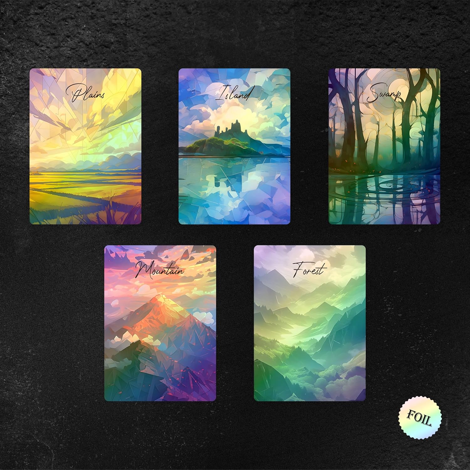 Proxy Cards for Magic The Gathering, Alternative Custom Art DIY Cards, Neo Mosaic Basics, Normal