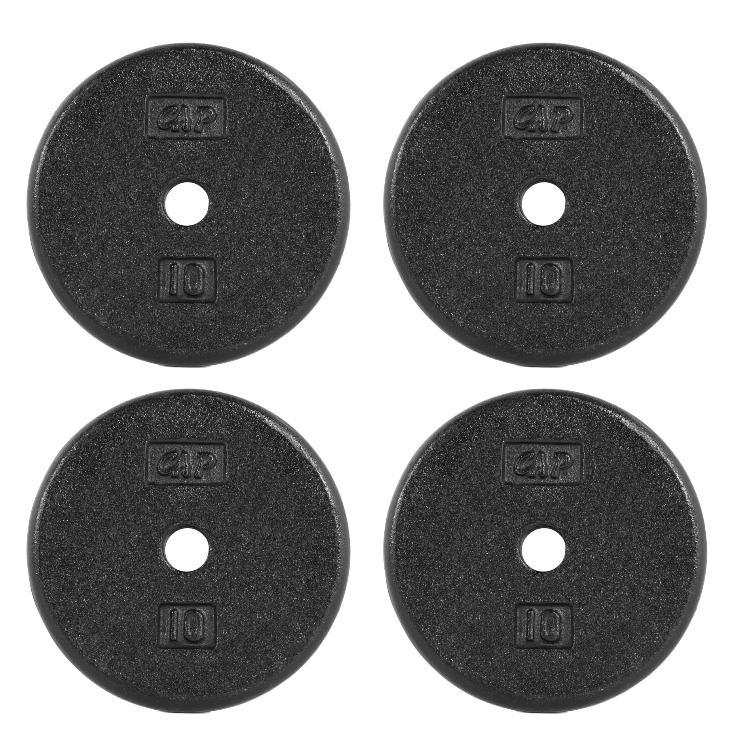 CAP Barbell Standard 1-Inch Cast Iron Weight Plates - Singles &amp; Sets | 1.25-50 lbs | Multiple Options