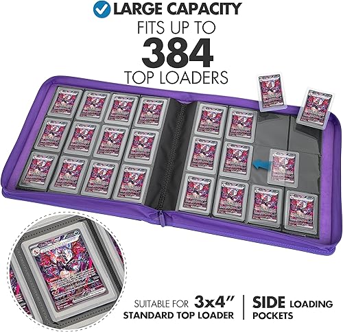 Miniatura 9 de FunGuys Toploader - Carpeta de almacenamiento para tarjetas, 252 carpetas con 9 bolsillos superiores, colección de tarjetas para Yugioh, MTG, TCG,