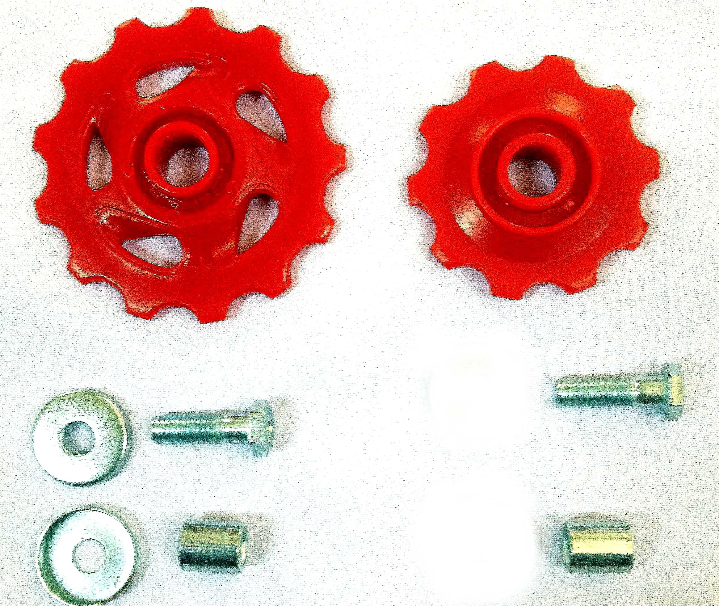 50002 Molded Plastic Bicycle Derailleur Gear Pulley Wheels (13T & 10T, Multicolour) - 2pcs