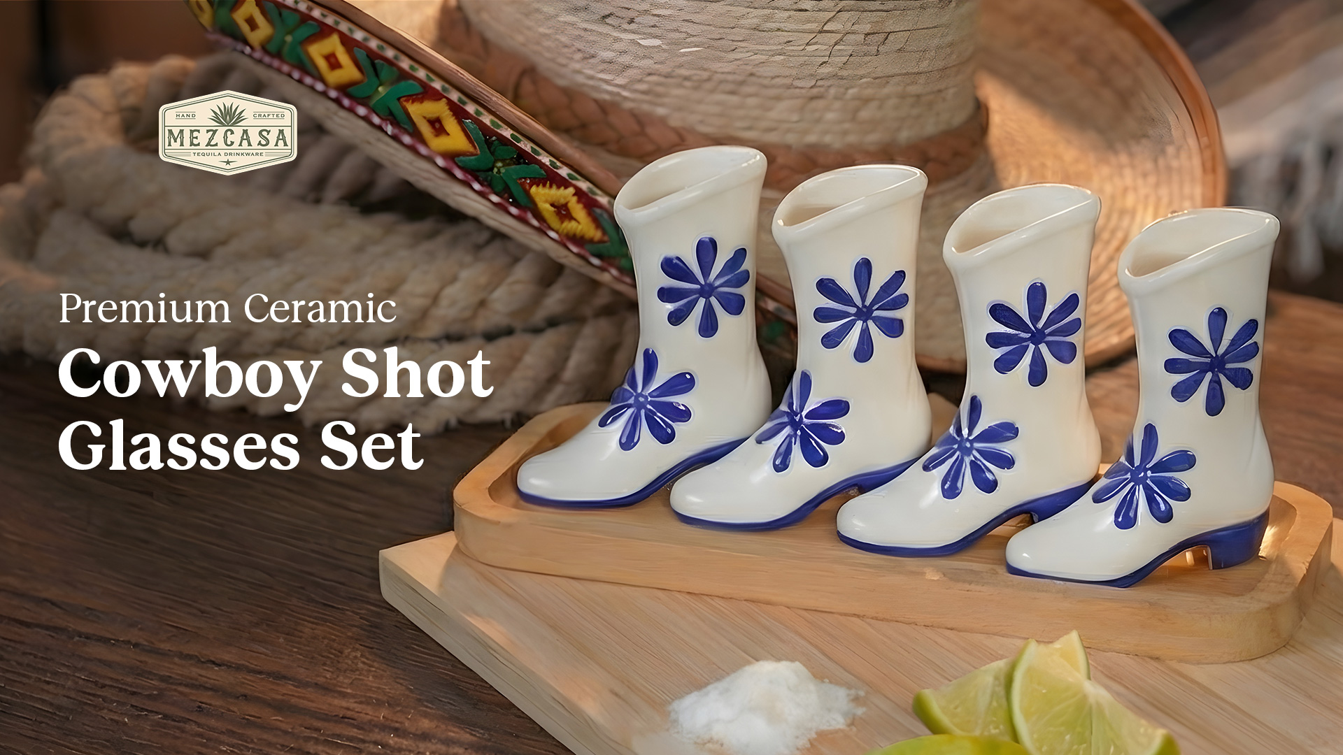 Amazon.com | MEZCASA Cowboy Boot Shot Glasses — 100% Handmade