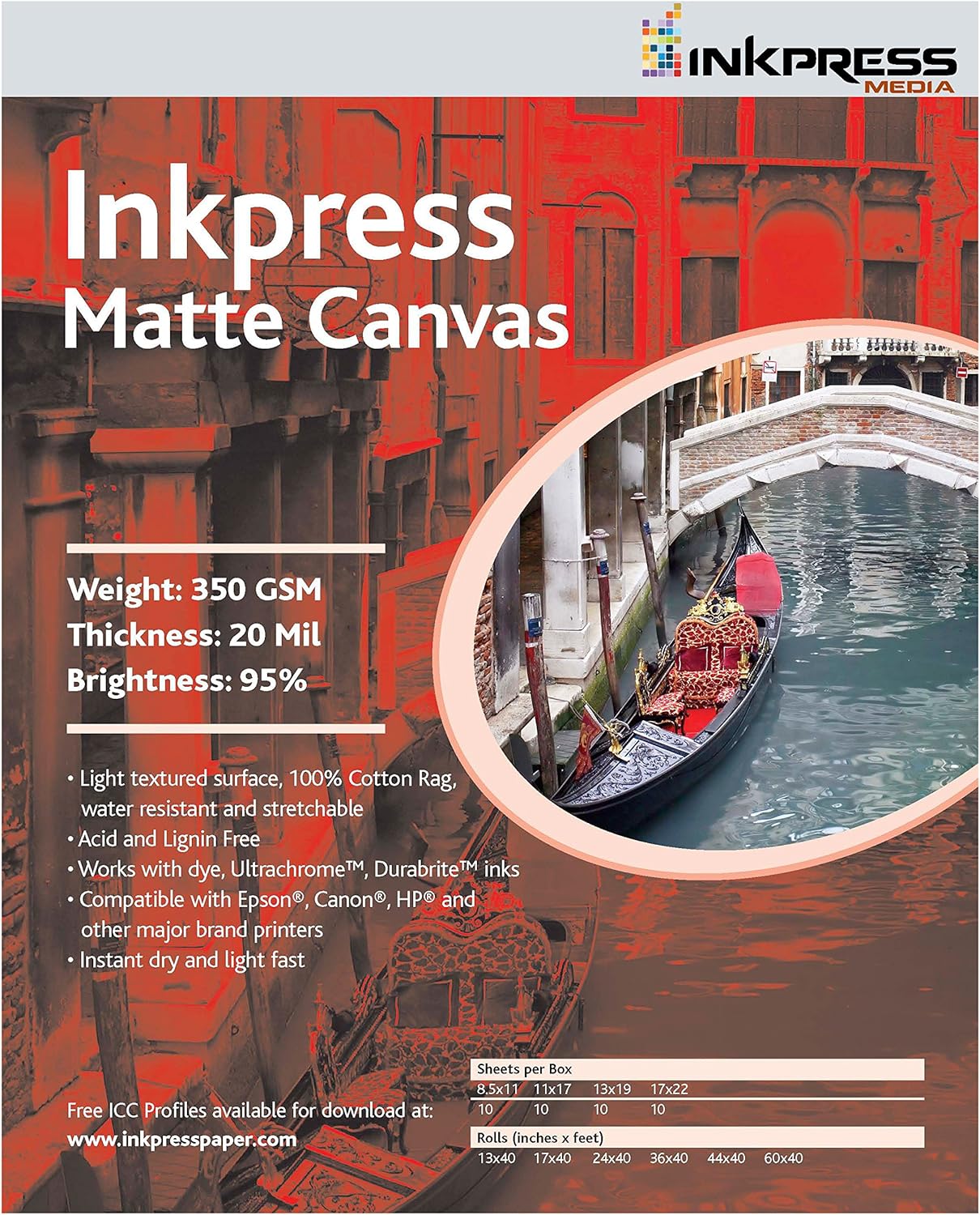 INKPRESS MEDIA 350GSM,20MIL, 95% Bright Quality Paper (#ACW131910)