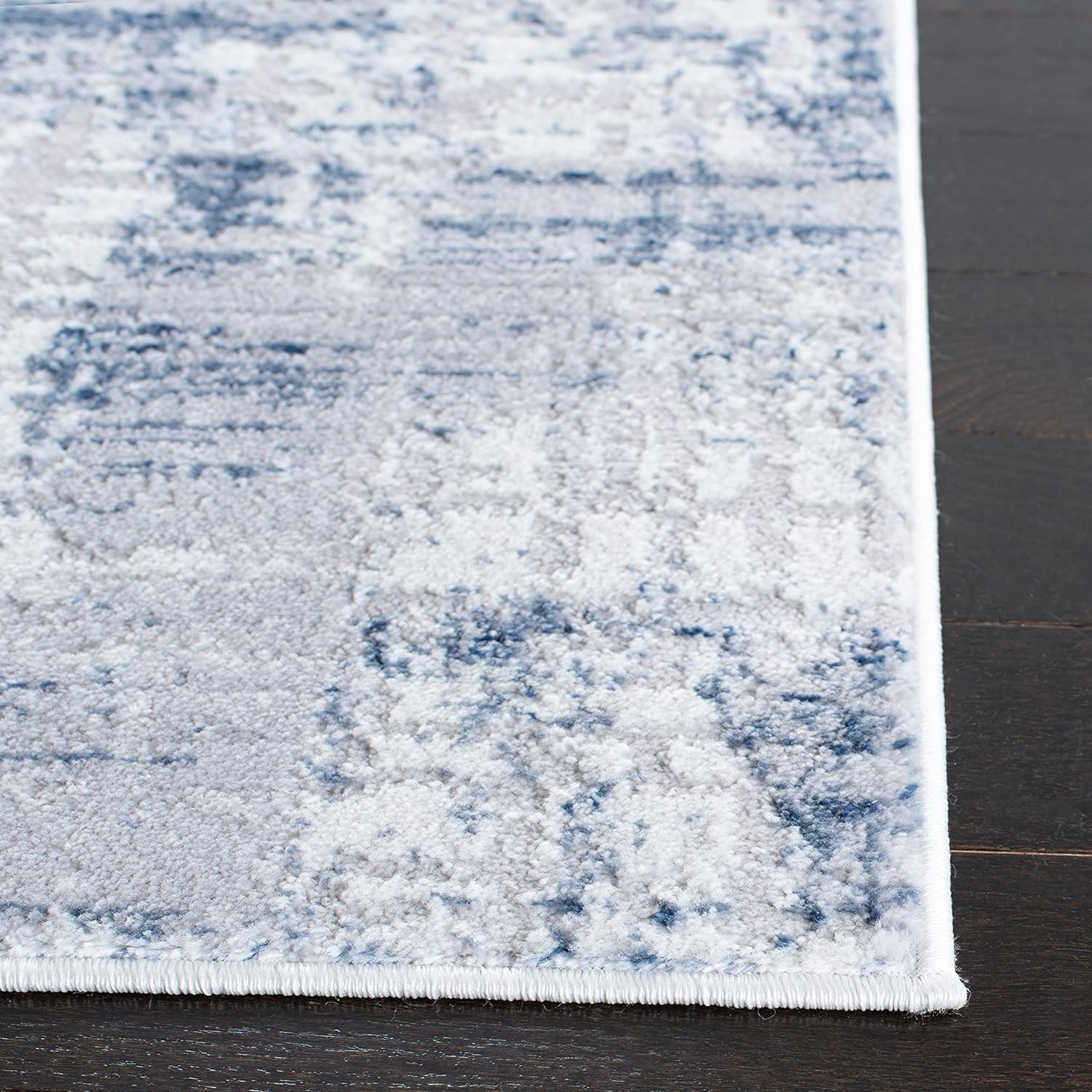 SAFAVIEH Amelia Collection Runner Rug - 2'2" x 6', Navy & Light Grey, Modern Abstract Distressed Design, Non-Shedding & Easy Care, Ideal for High Traffic Areas in Living Room, Bedroom (ALA786N)