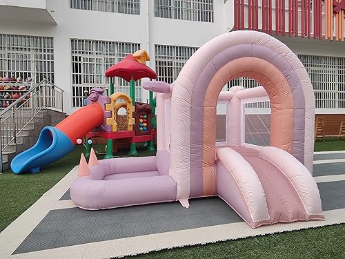Miniatura 2 de Popular Rainbow Inflatable Bounce House with Bouncy Jumping House with Slide Kids Castle Party Theme Bounce House with Durable Safe SewnIdea for Kids