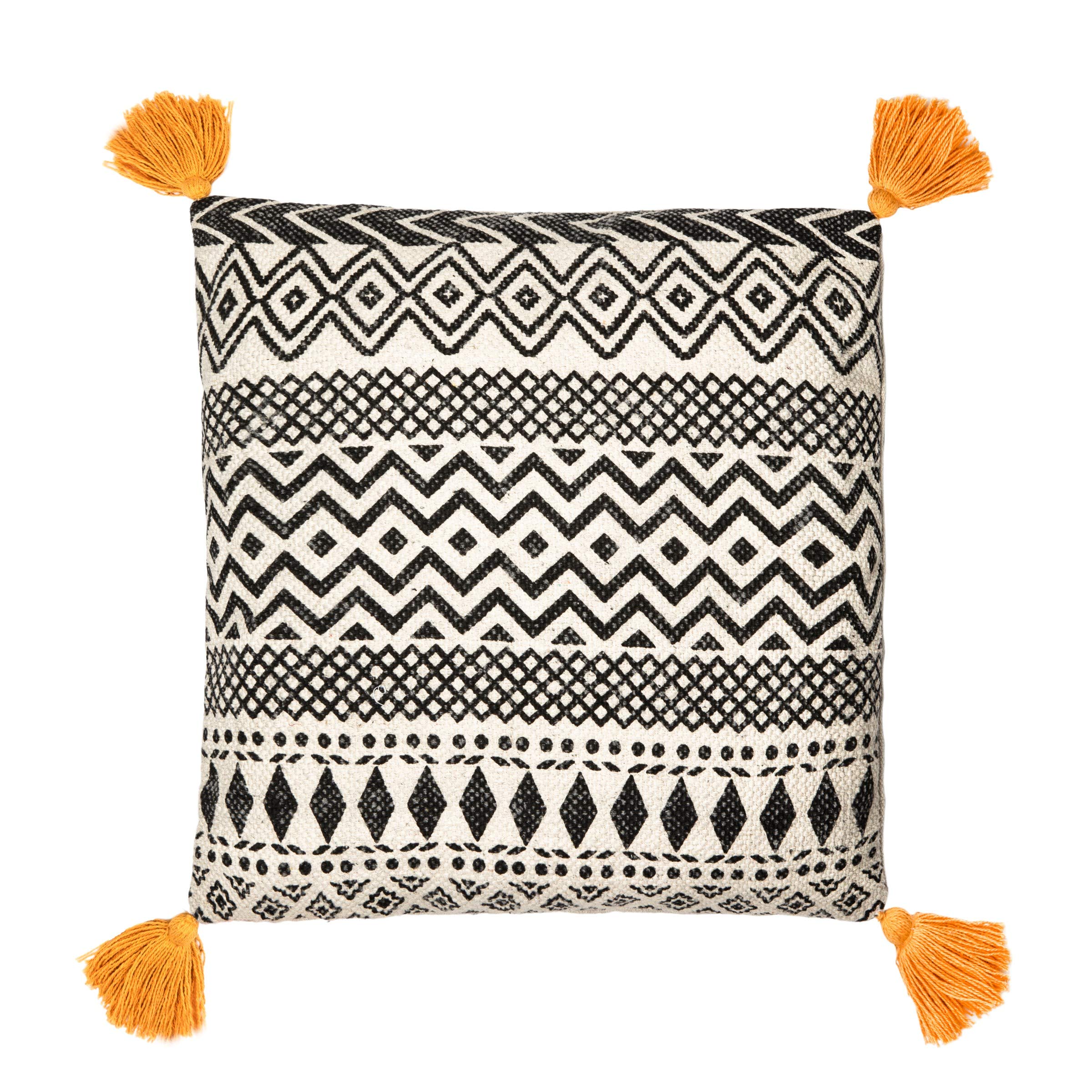 Sass & Belle Black, Cream, Scandi Boho Geo Cushion