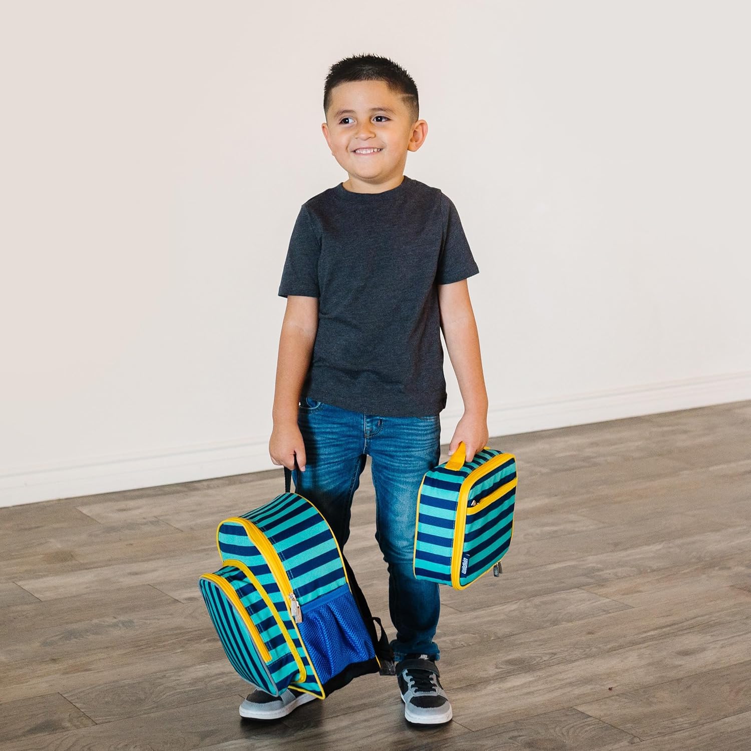 Wildkin 12-inch Kids Backpack – Padded, Adjustable, Ideal for Daycare & Travel - Blue Stripes - Image 6