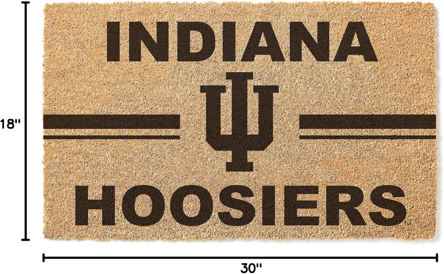 KH Sports Fan Indiana Hoosiers Team Logo Coir Doormat, 18x30 Inches, Hoosiers Outdoor Rug; Display Your Team Spirit with This Unique Indiana Hoosiers Doormat