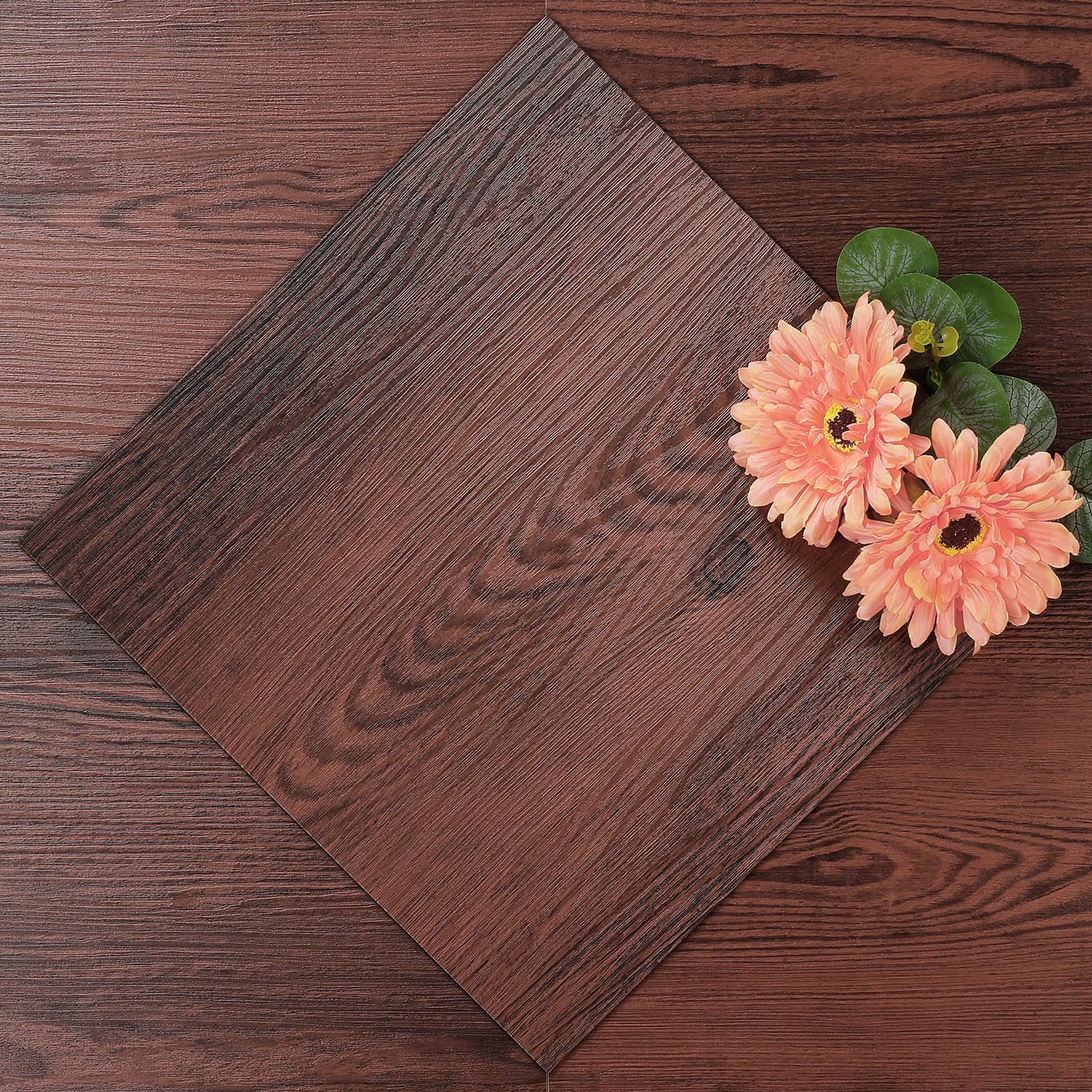 LaCheery Azulejos de madera sintética de 36 azulejos, despegar y pegar, impermeables, 12 x 12 pulgadas, despegar y pegar en tablones de cocina, azulejos autoadhesivos de vinilo para suelos de madera