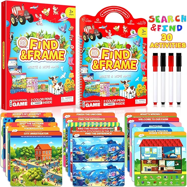 Search and Find Activity Books for Kids Ages 3-5, Preschool Learning Activities, Toddler Toys Travel Games, Kids Busy Book for Car Airplane Road Trip Essentials, Perfect Easter Christmas Birthday Gift