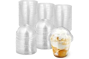 9 oz Clear Plastic Banana Pudding Containers with Lids