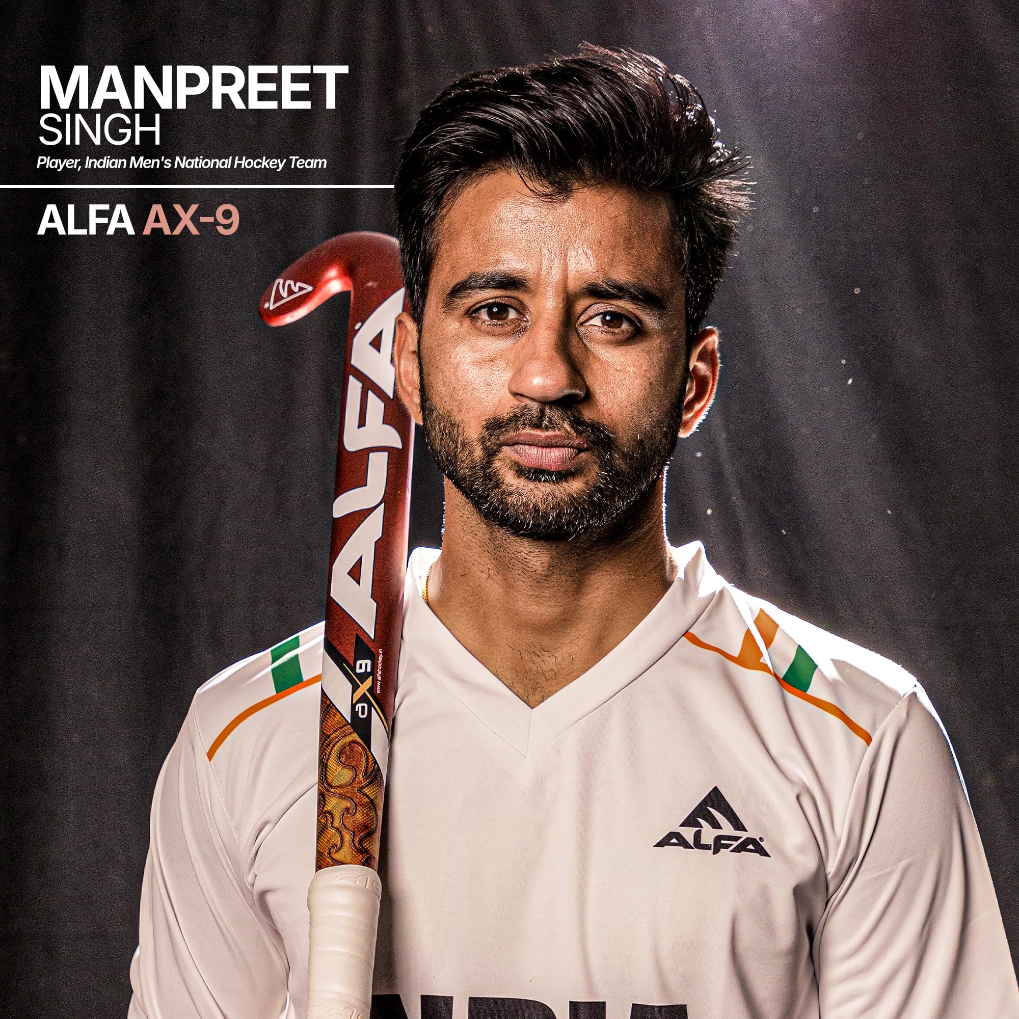 A L F A AX9 Carbon and Kevlar Composite Hockey Stick with Storm Stick Bag and Hollow Ball (Copper Spark, 37 Inches) 2