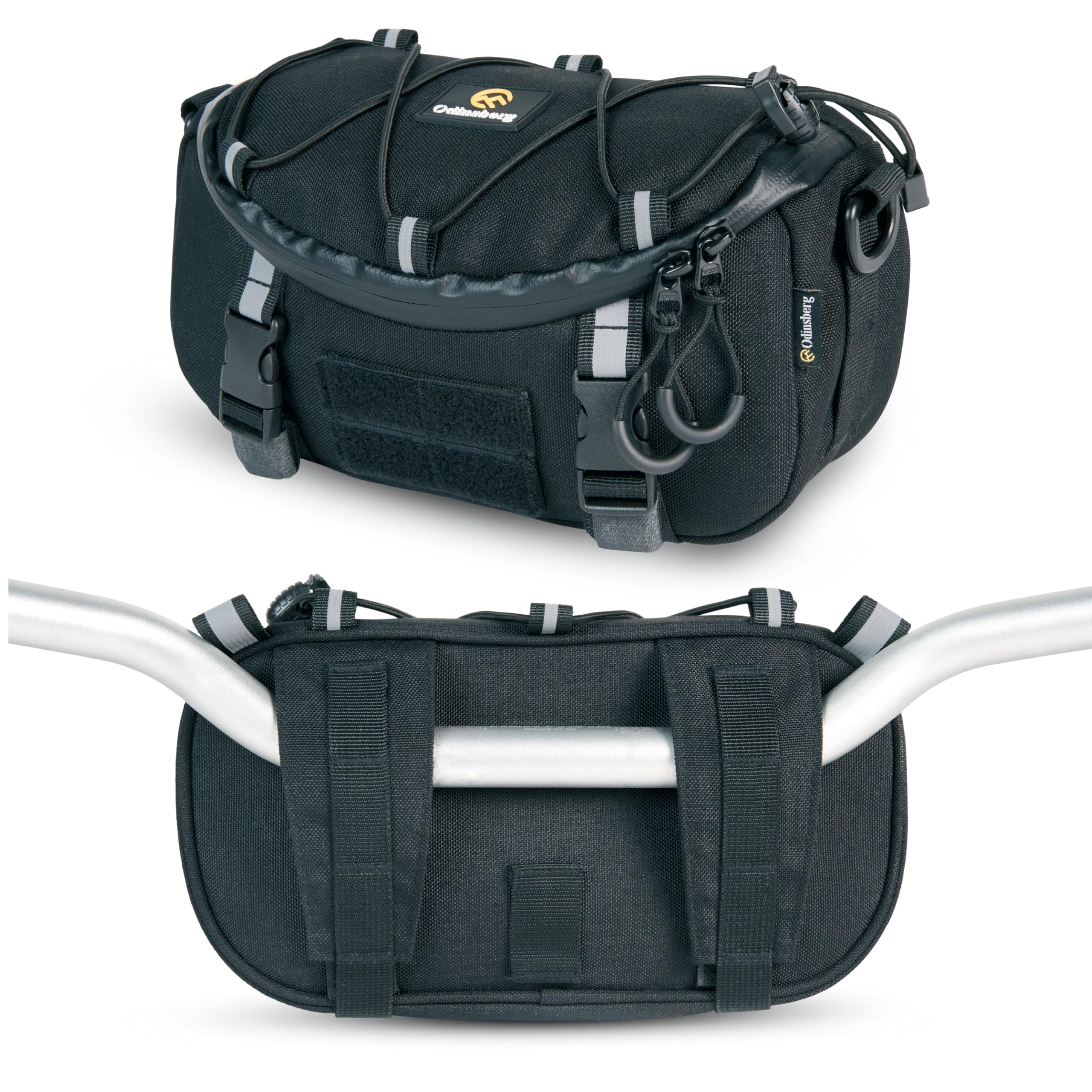 Odinsberg Bolsa Multiusos para Manillar de Motocicleta y Bicicleta, Resistente al Agua, 3 litros, para Uso como Rollo de Herramientas para Motocicleta, Bolsa para Manillar, Bolsa de Herramientas para