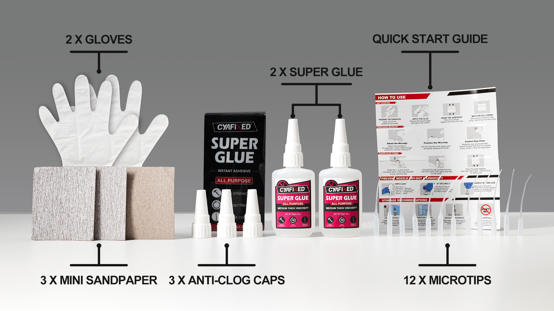 Image of Precise Control Super Glue Pro Kit 120 Gram, Instant Cyanoacrylate (CA) Glue with Anti-Clog Caps & Precision Microtips for Woodworking Crafts 3D Prints, Strong Repair for Ceramic Plastic Glass Shoe