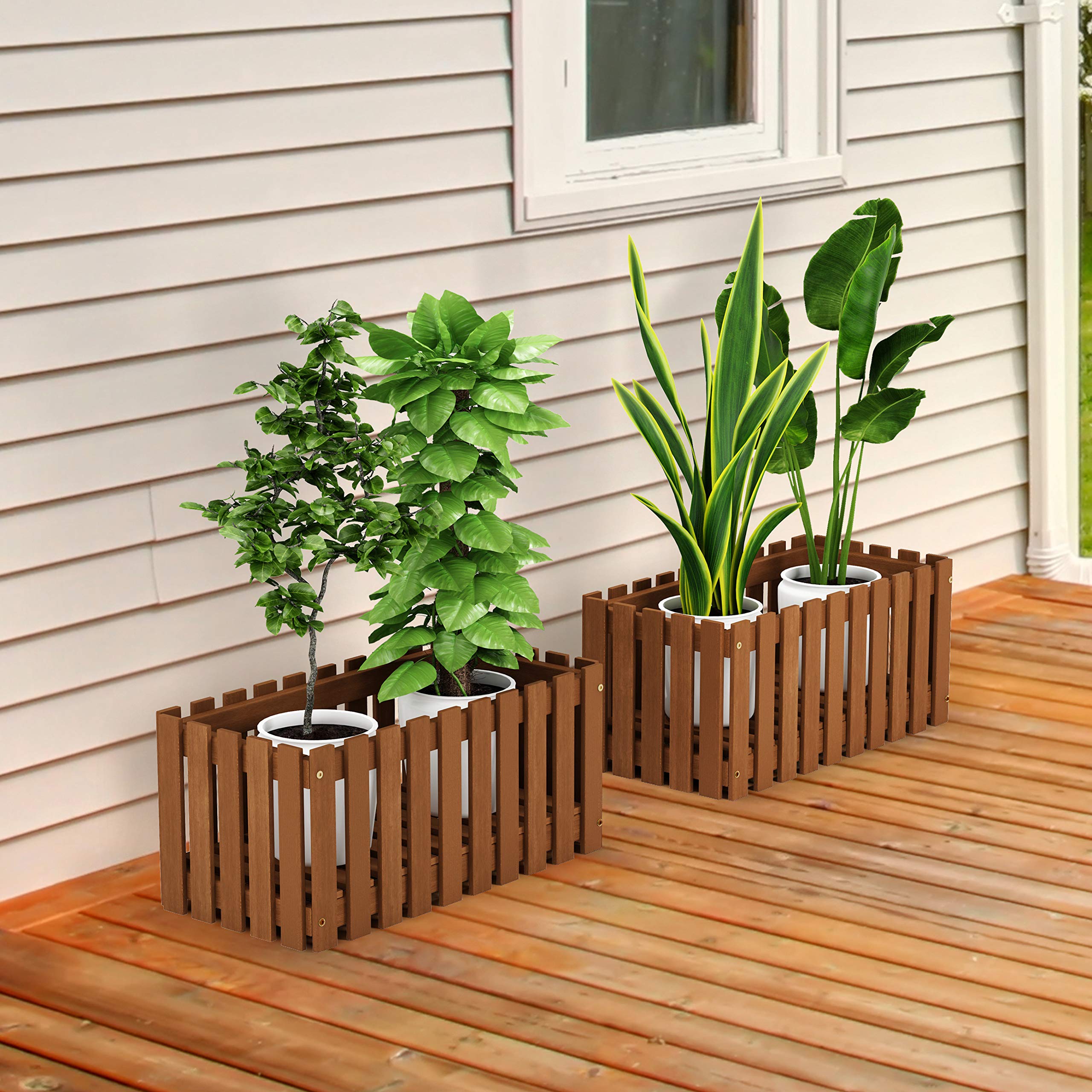 Furinno Tioman Fioriera, in Legno, 30.23 x 30.48 x 62.99 cm, Naturale