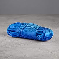 Vista 5 de Yaxa Basics Cuerda de paracaídas tipo III de 550, núcleo de 7 hebras, alta resistencia - 4 mm x 30 m (5/32 pulg x 100 pies), azul