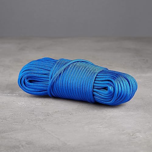 Miniatura 5 de Yaxa Basics Cuerda de paracaídas tipo III de 550, núcleo de 7 hebras, alta resistencia - 4 mm x 30 m (5/32 pulg x 100 pies), azul