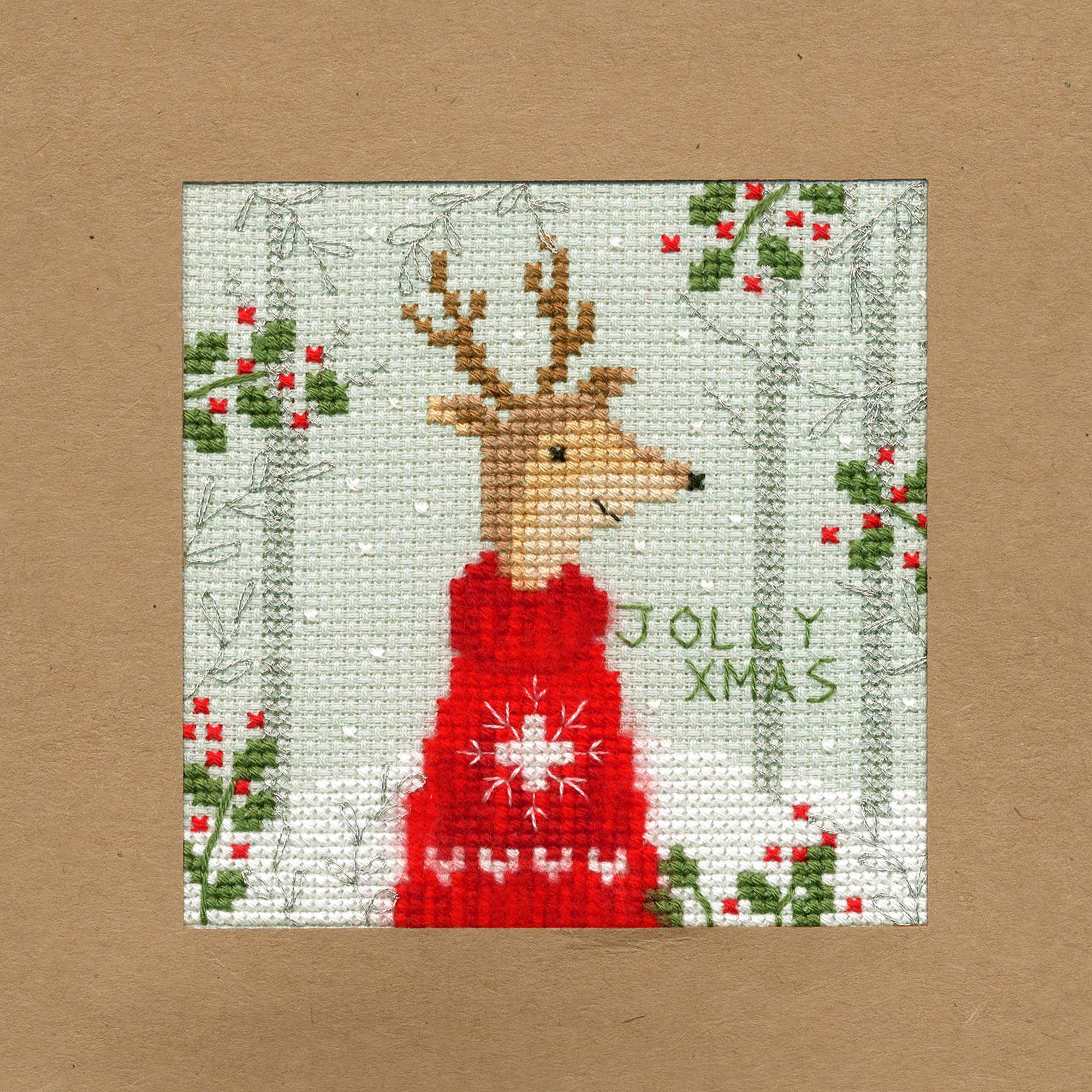 Bothy Threads Kreuzstich-Set 'Hirsche' – 26x26cm, Inkl. Aida, Garn, Nadel & Anleitung