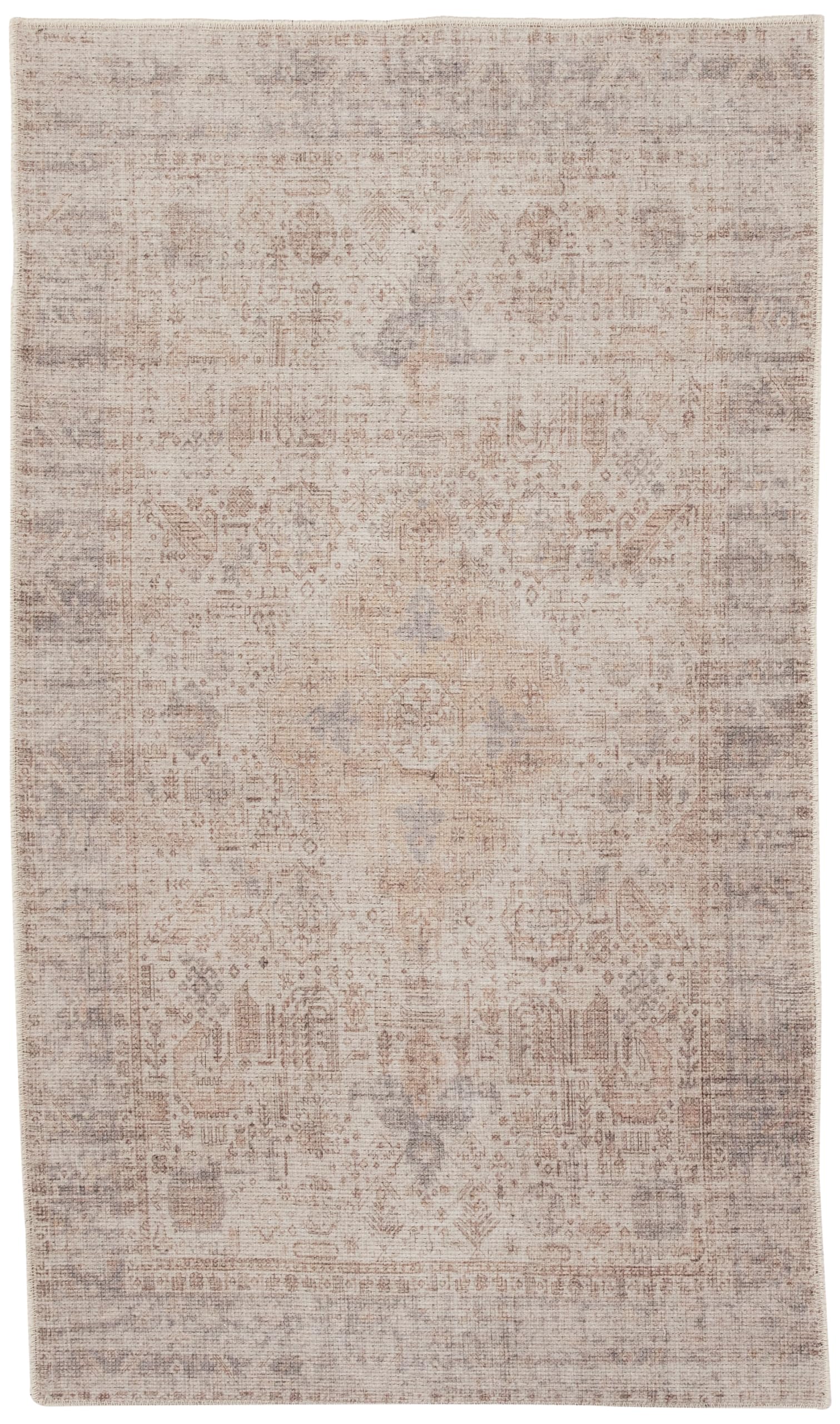 Martia Jakarlı Dekoratif Halı 80x150 cm Krem - Kahverengi