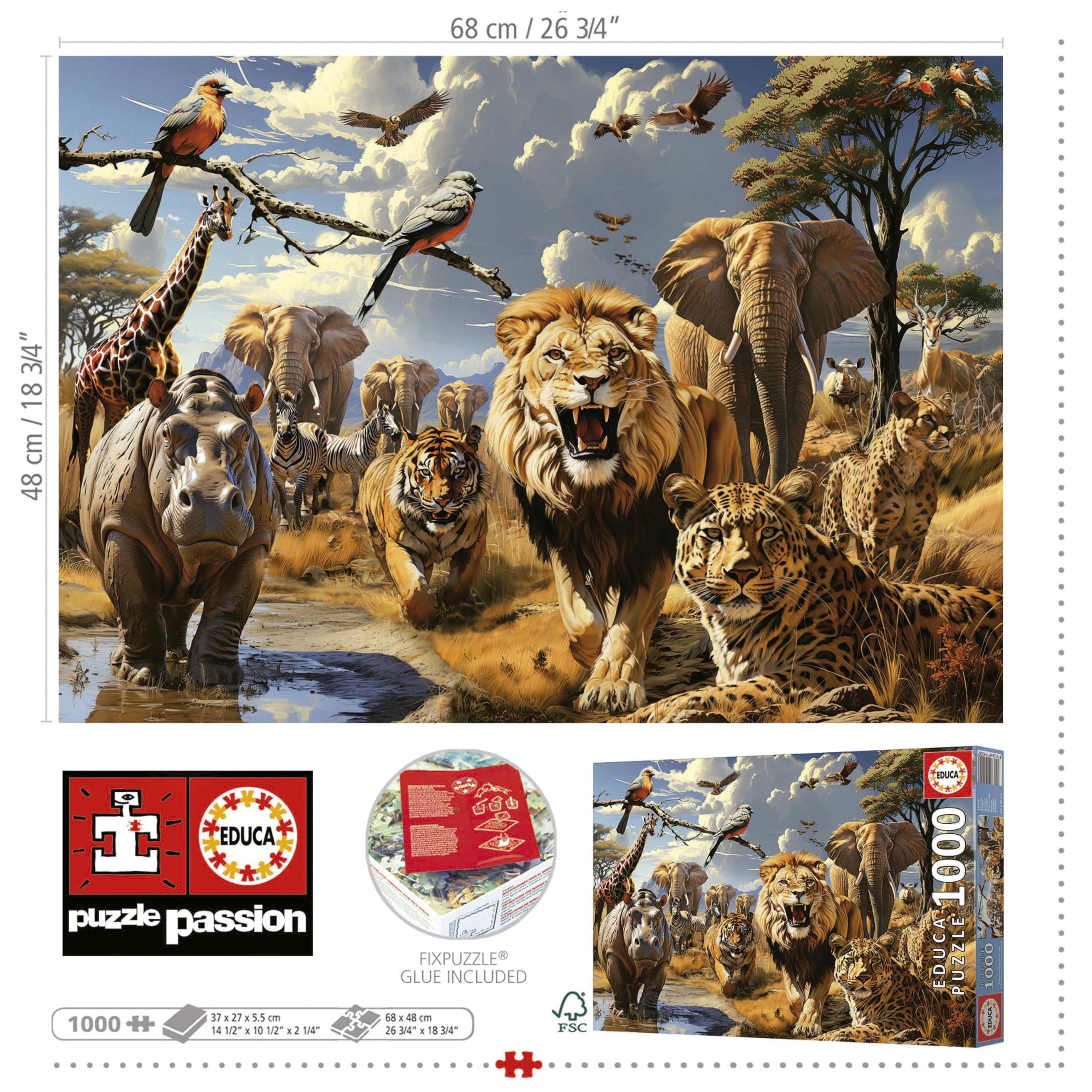 Educa - Puzzle Bataille Natura. Une véritable Bataille de pièces | Soyez Le Premier à Terminer Votre Puzzle pour Devenir Le Gagnant. A partir de 7 Ans (20119