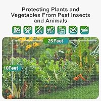 Vista 4 de Barrera de plagas de red de insectos de jardín: 10 x 25 pies para protección del jardín, mosquitera de malla fina para árbol de cigarras, cubierta