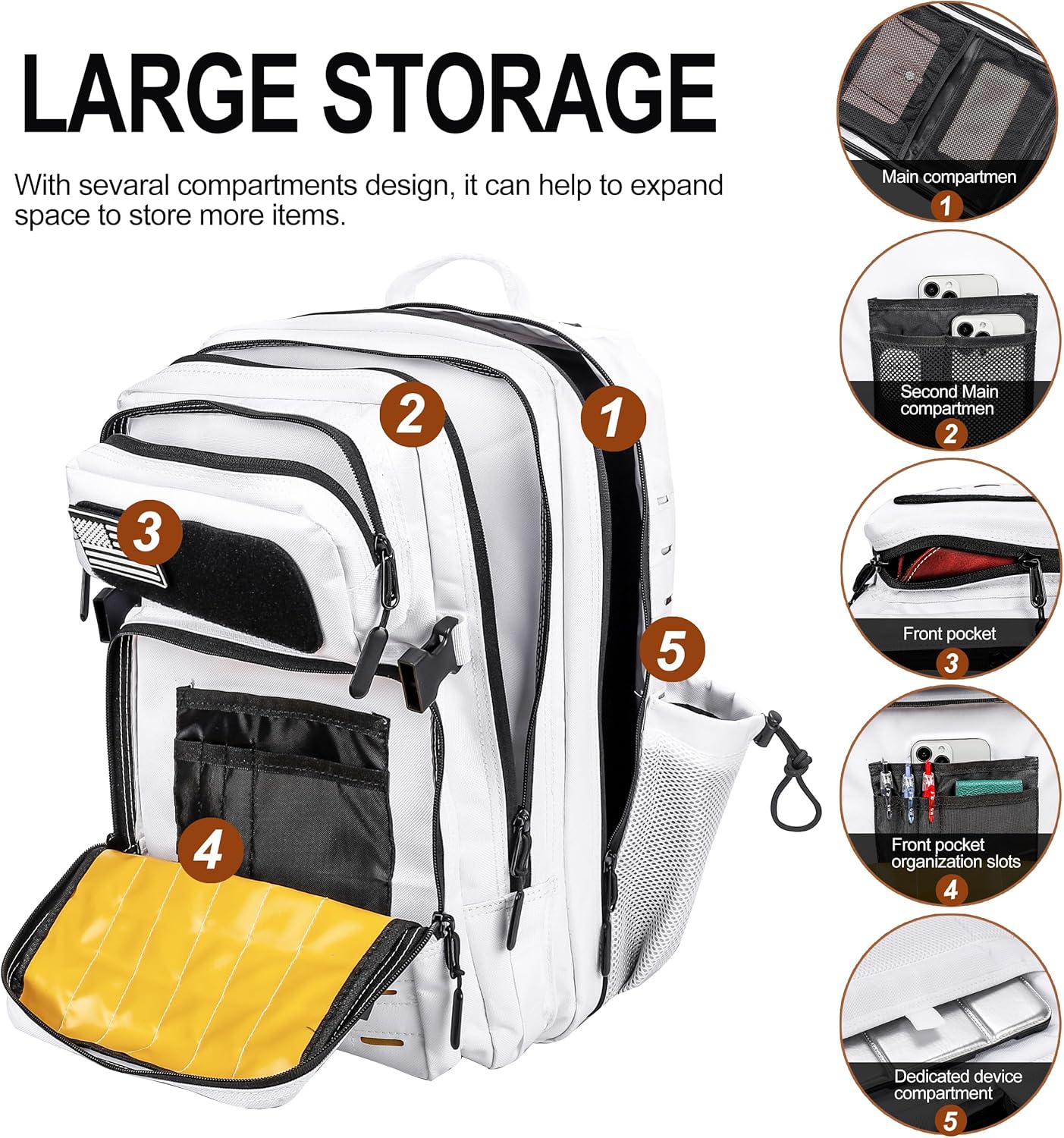 LHI Tactical Military Backpack for Men 25L/45L Large Molle Army Assault Pack 3 Day Hiking Rucksack With Bottle Holder - Image 4