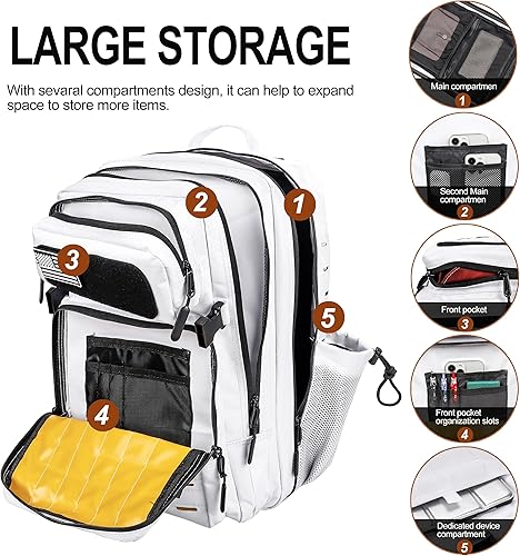 Miniatura 4 de LHI Mochila militar táctica para hombres 25L45L grande Molle Army Assault Pack 3 Day senderismo mochila con soporte para botella