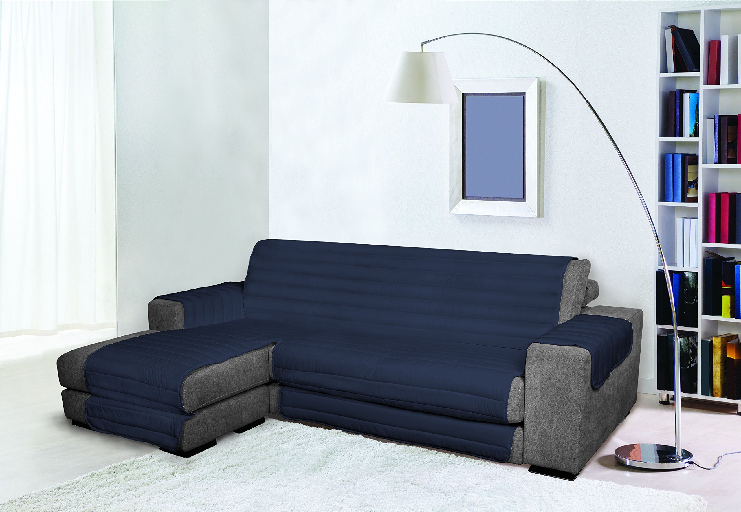 Italian Bed Linen Trendy Doubleface Sofa Cover, Dark Blue 190cm, 100% microfiber,
